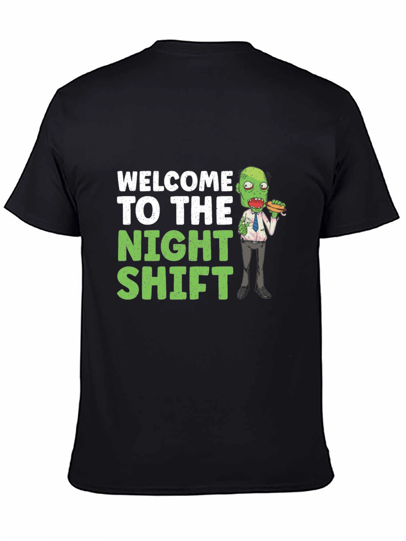 Black Welcome To The Night Shift Zombie T-Shirt view 4