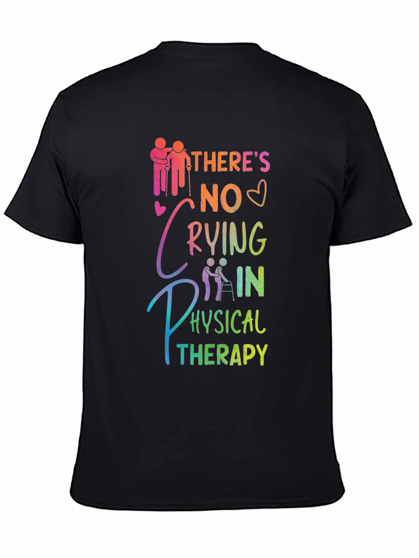 Black Physical Therapy T-Shirt - No Crying view 4