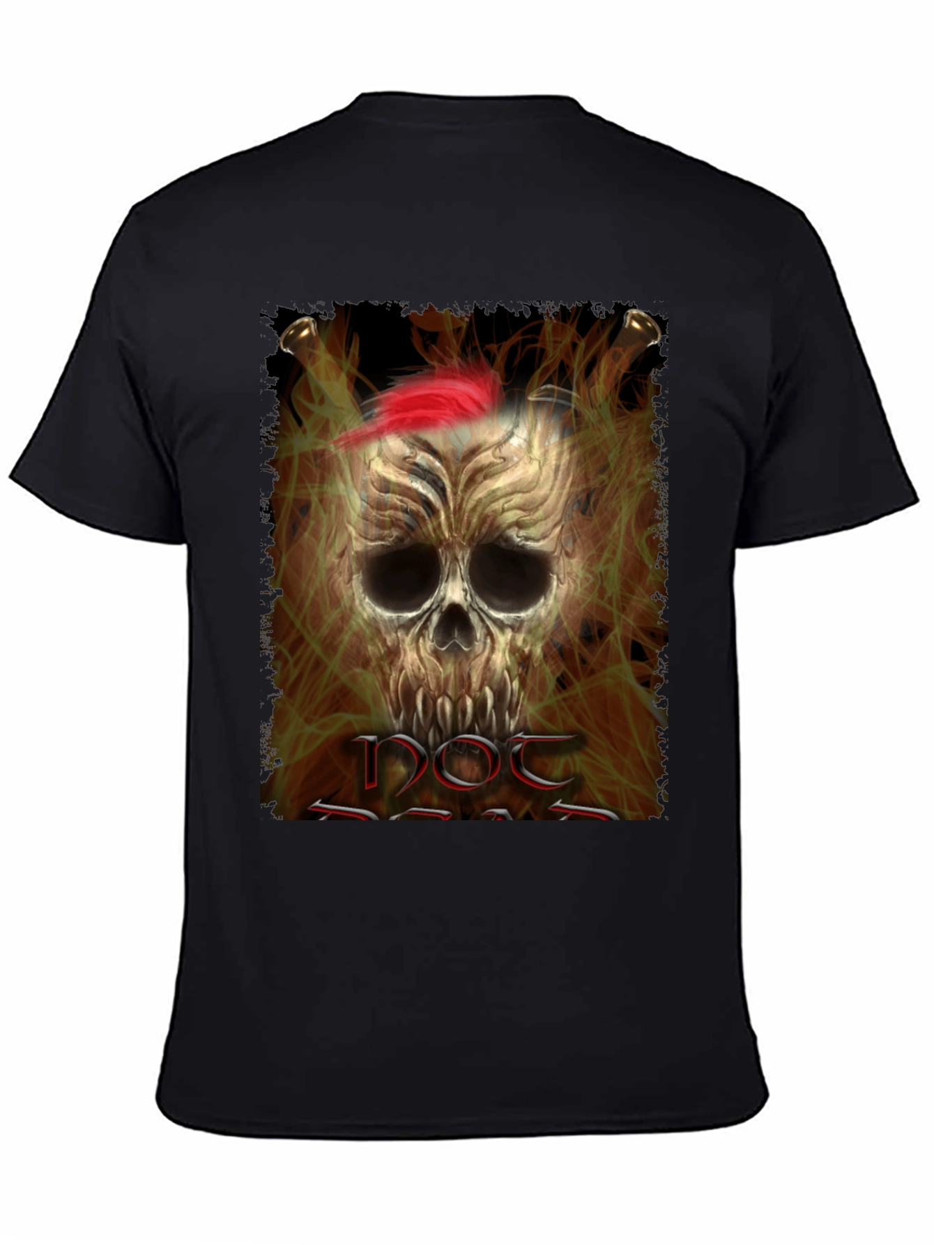 Black Skull Pirate Graphic Tee - Black Cotton T-Shirt view 4