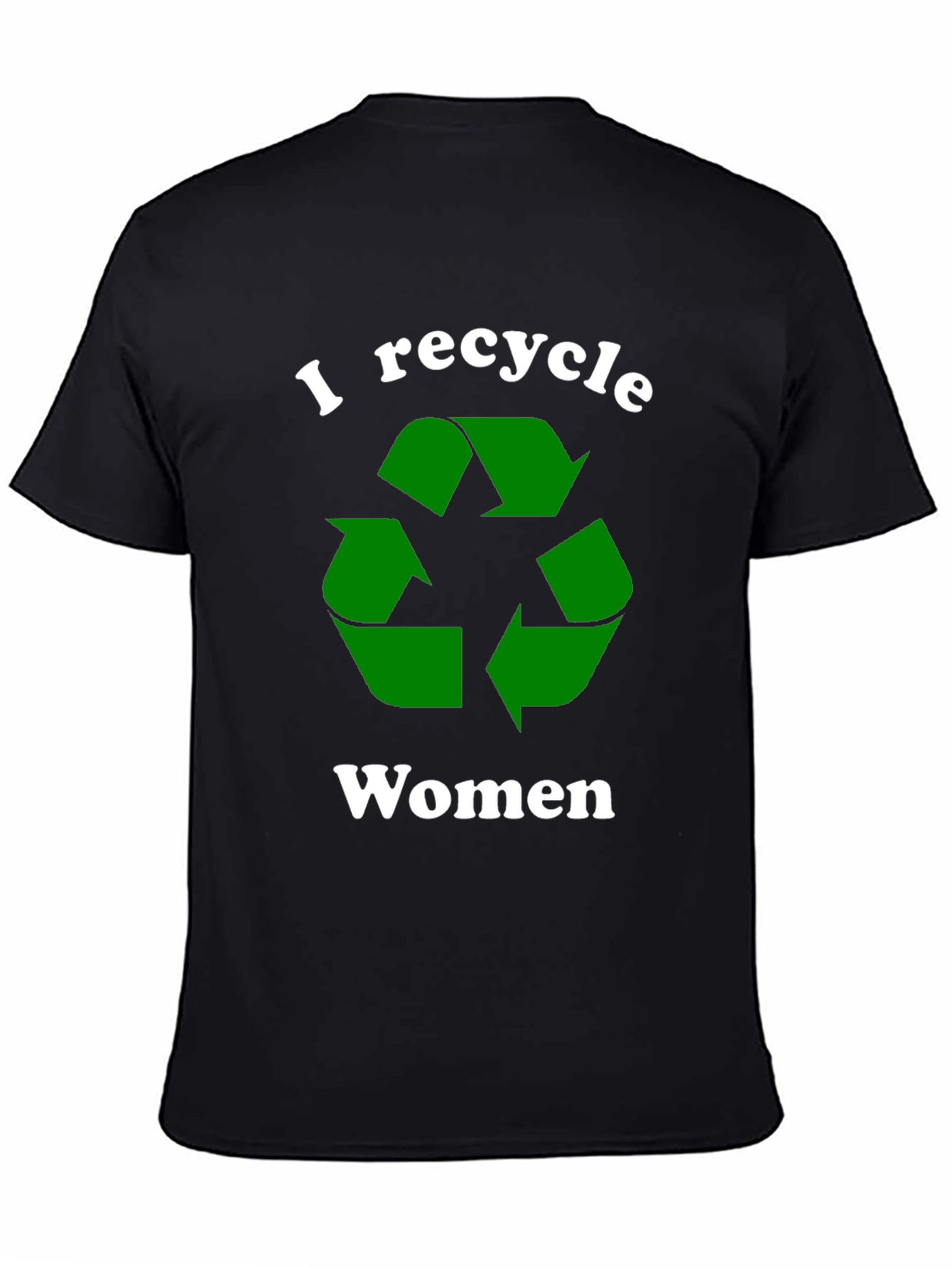 Black I Recycle Women Graphic Tee - Bold Statement T-Shirt view 4