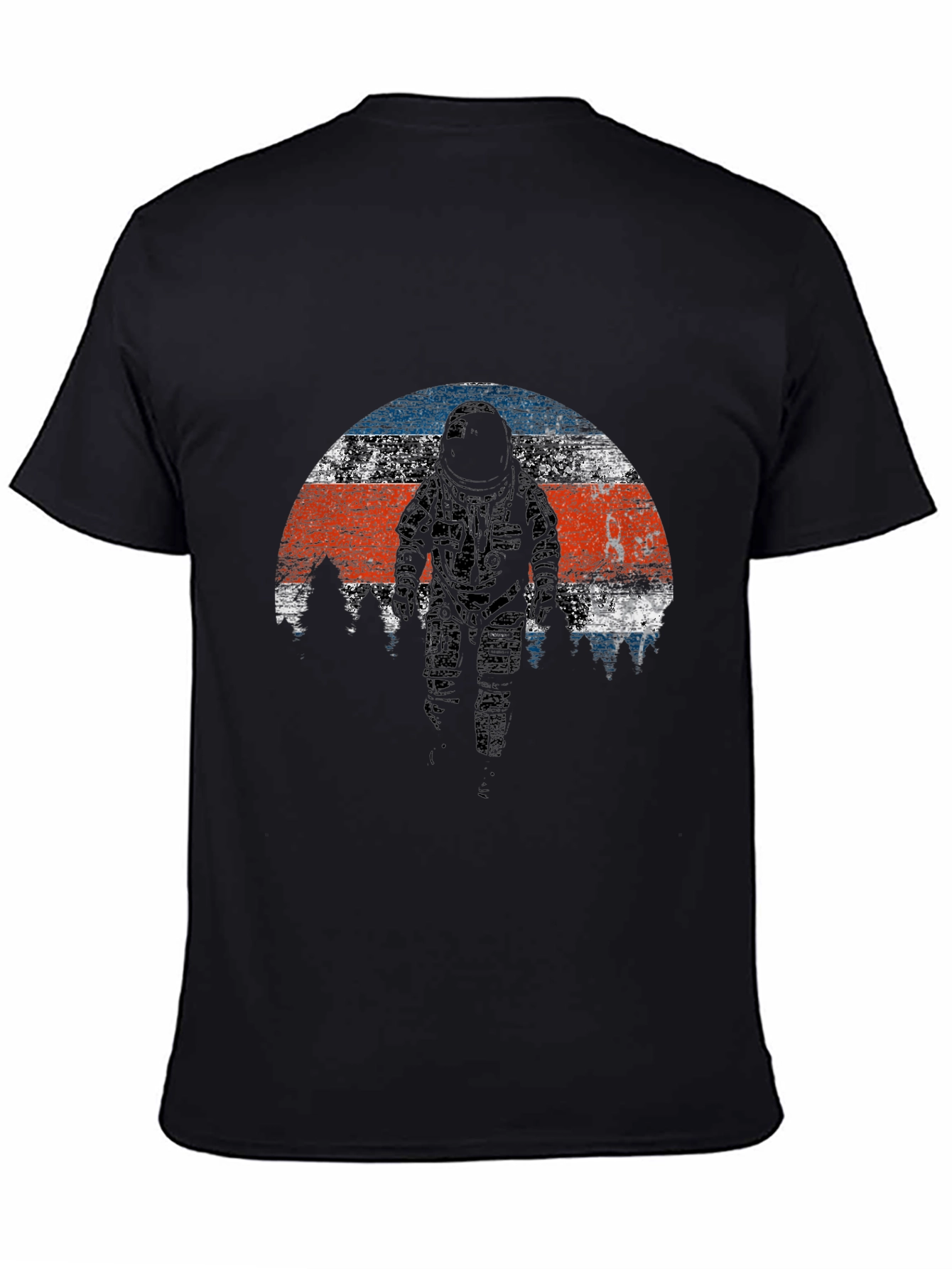 Black Astronaut T-Shirt - Retro Space Exploration Tee view 4