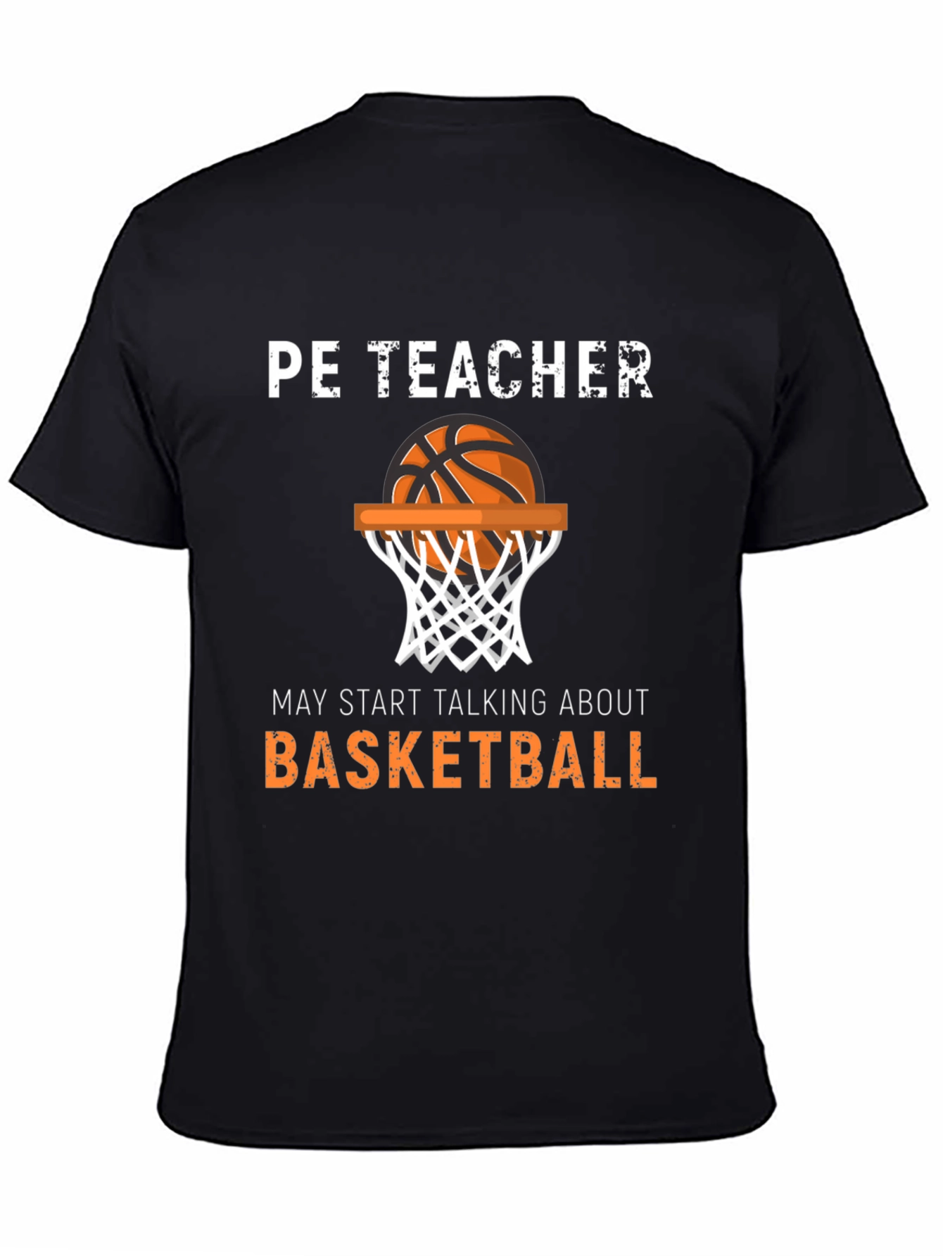 Black PE Teacher Basketball T-Shirt view 4