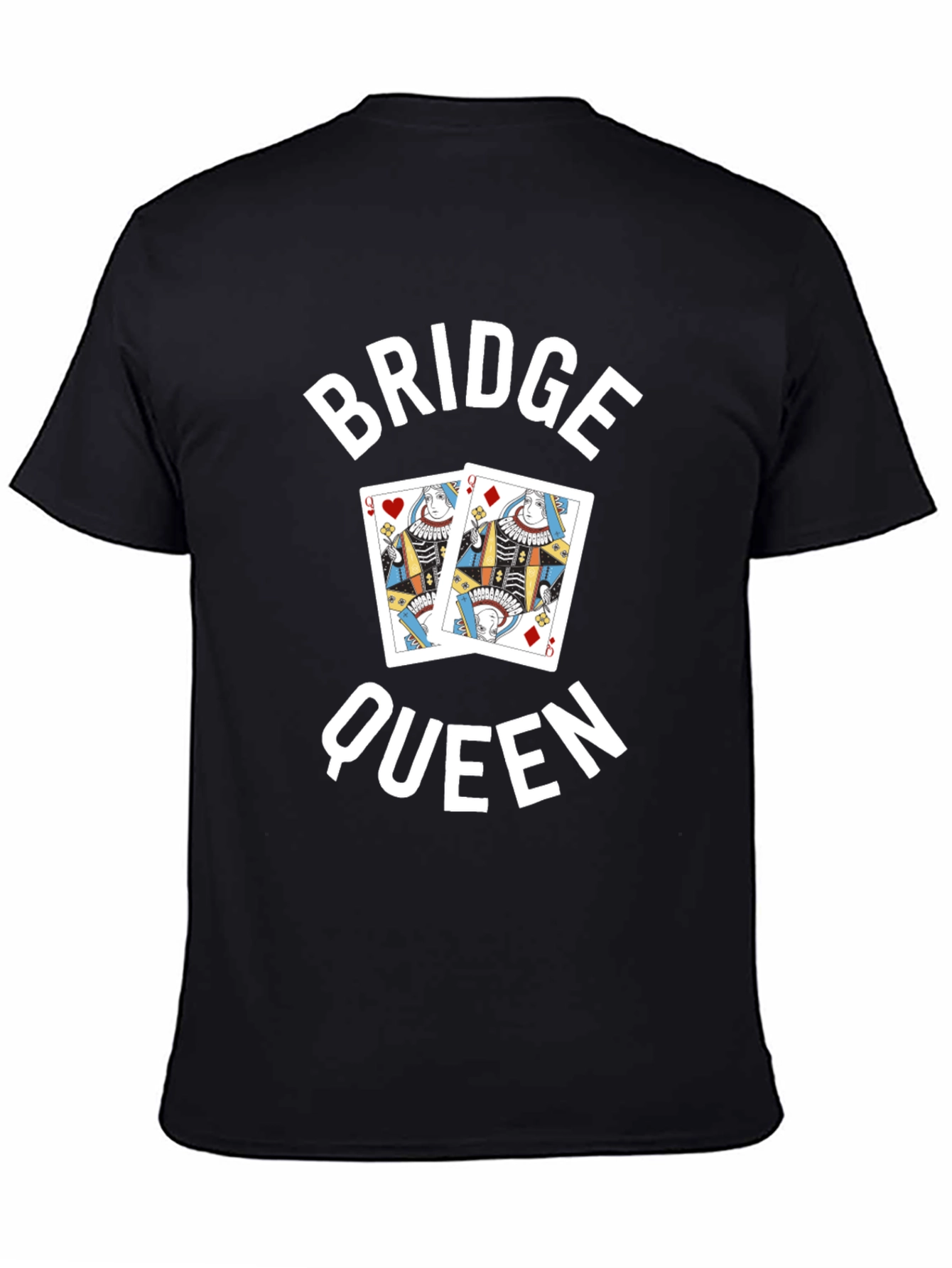 Black Bridge Queen T-Shirt - Card Game Player Tee view 4