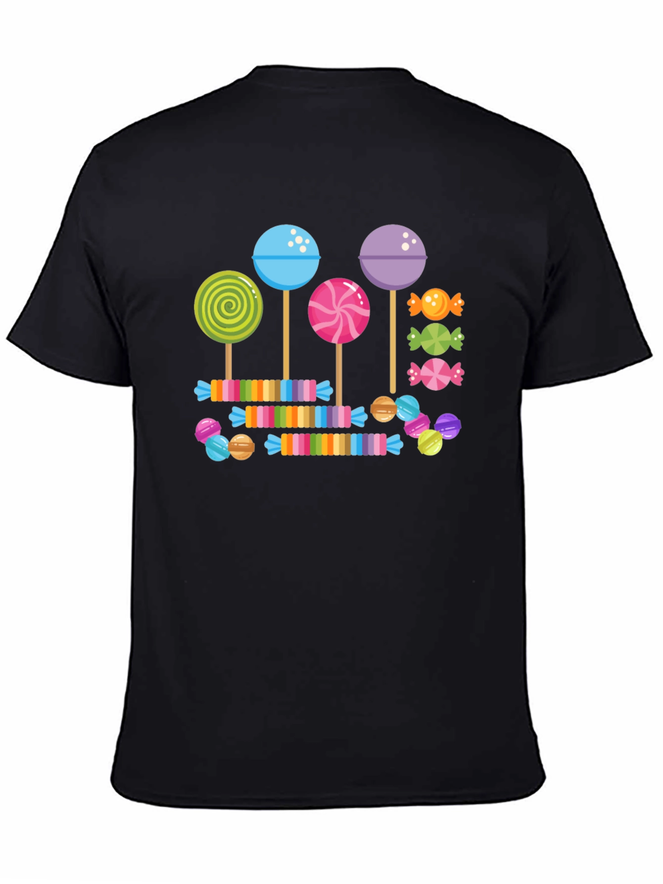 Black Candy Lollipop T-Shirt: Sweet Treat Design view 4