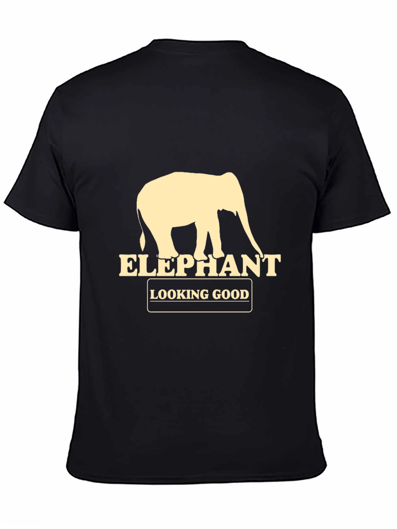 Black Elephant Looking Good Graphic Tee - Black view 4