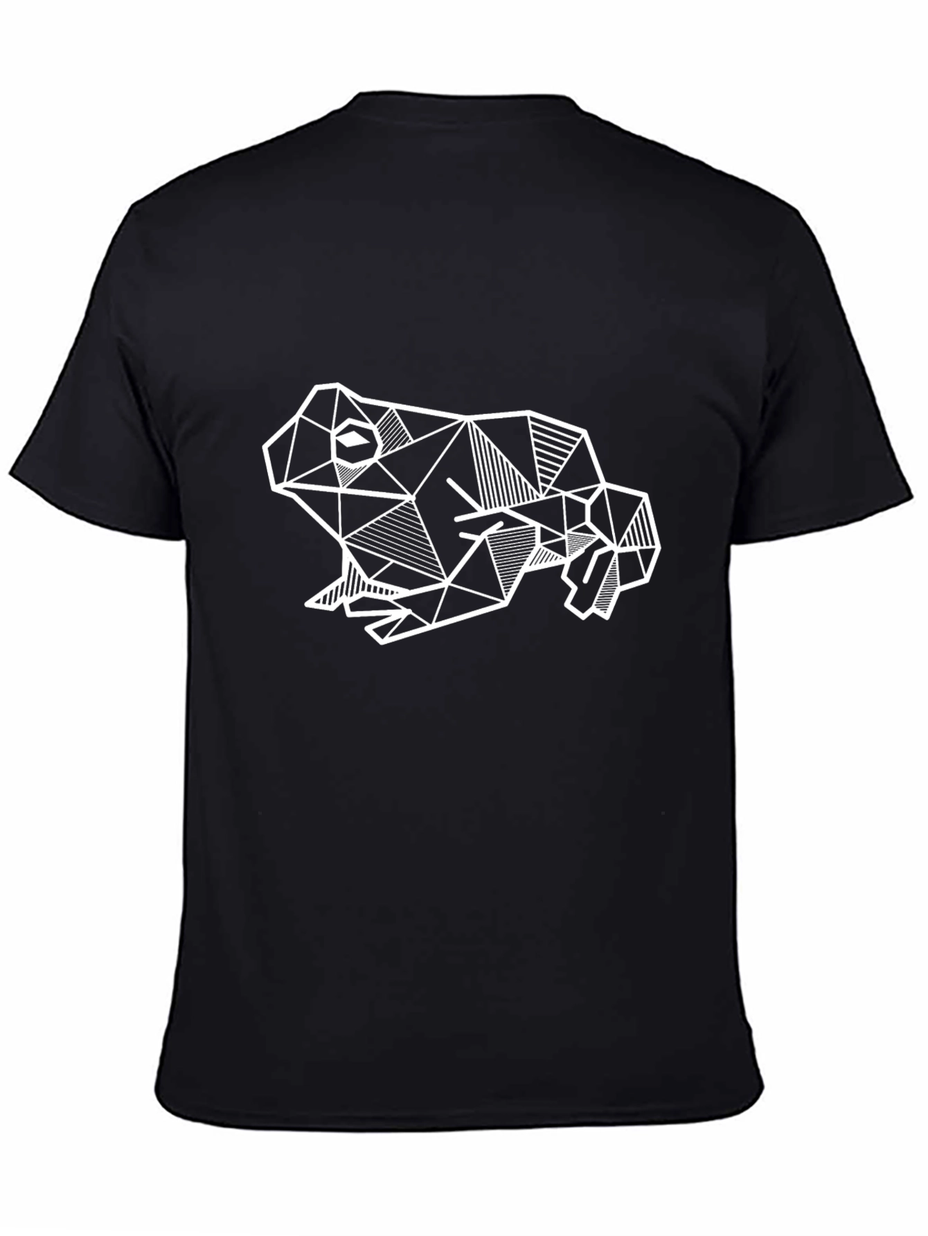 Black Geometric Frog Graphic Tee - Black view 4