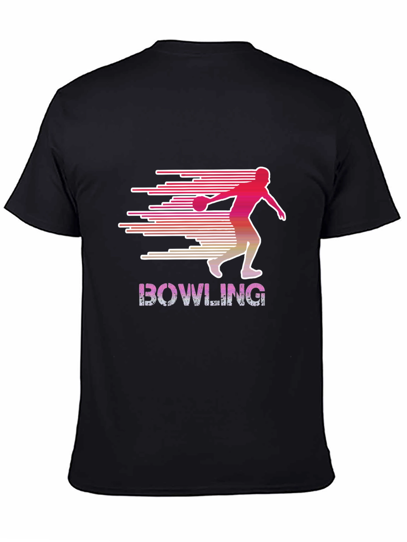 Black Bowling Strike T-Shirt - Retro Style Bowler Tee view 4