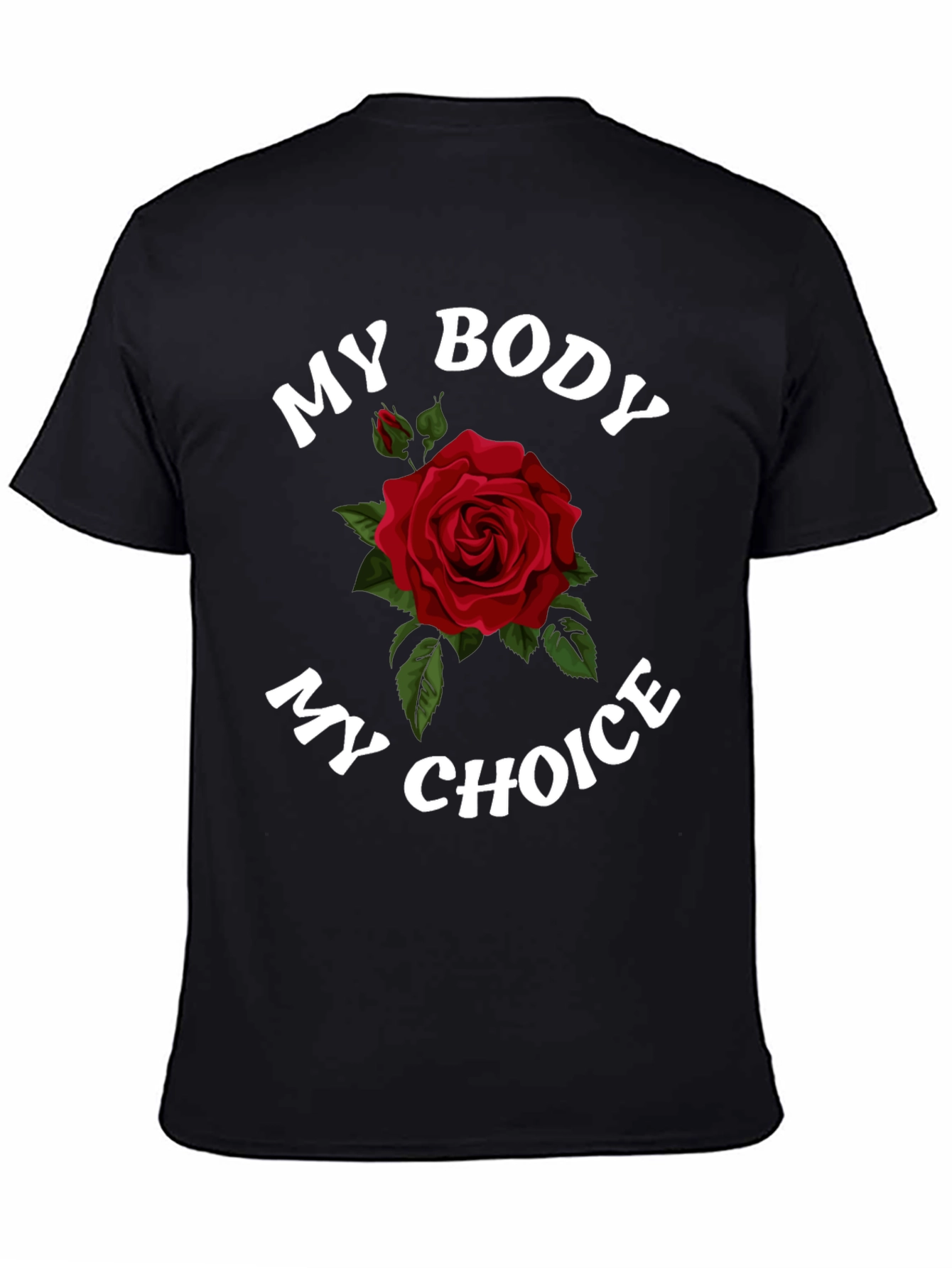 Black My Body My Choice Rose Graphic T-Shirt view 4