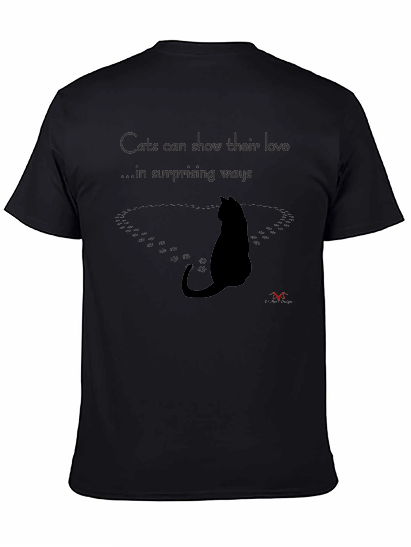 Black Cat Love Surprise T-Shirt view 4