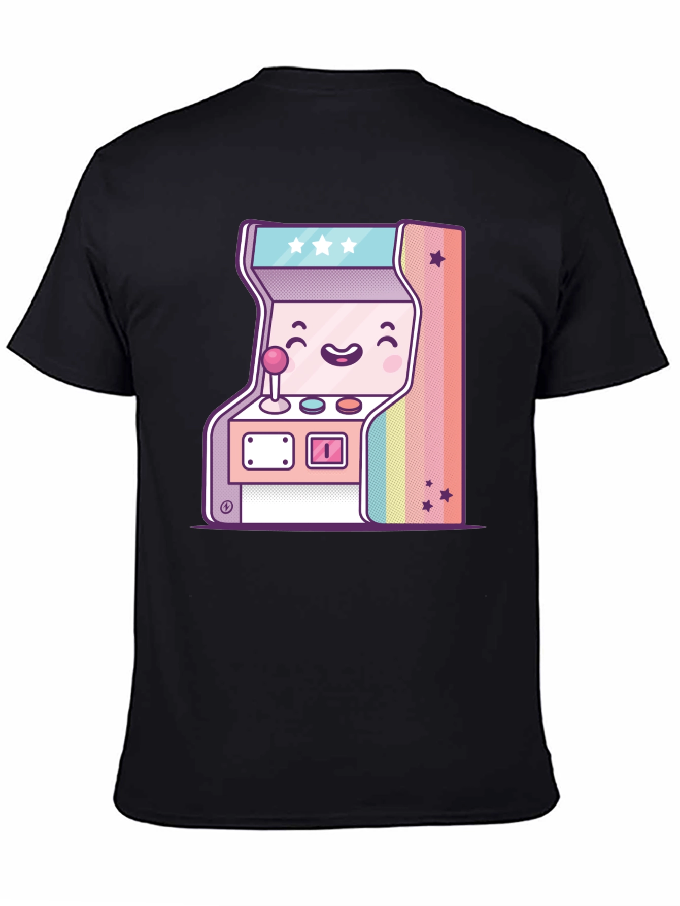 Black Kawaii Arcade Game T-Shirt - Retro Gaming Style view 4
