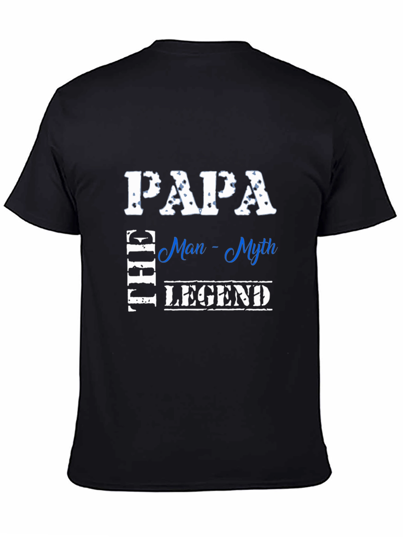 Papa The Man Myth Legend T-Shirt - Black - 4