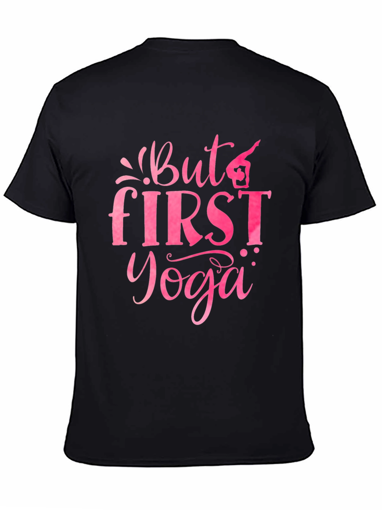 Black But First Yoga Graphic Tee - Black Cotton view 4