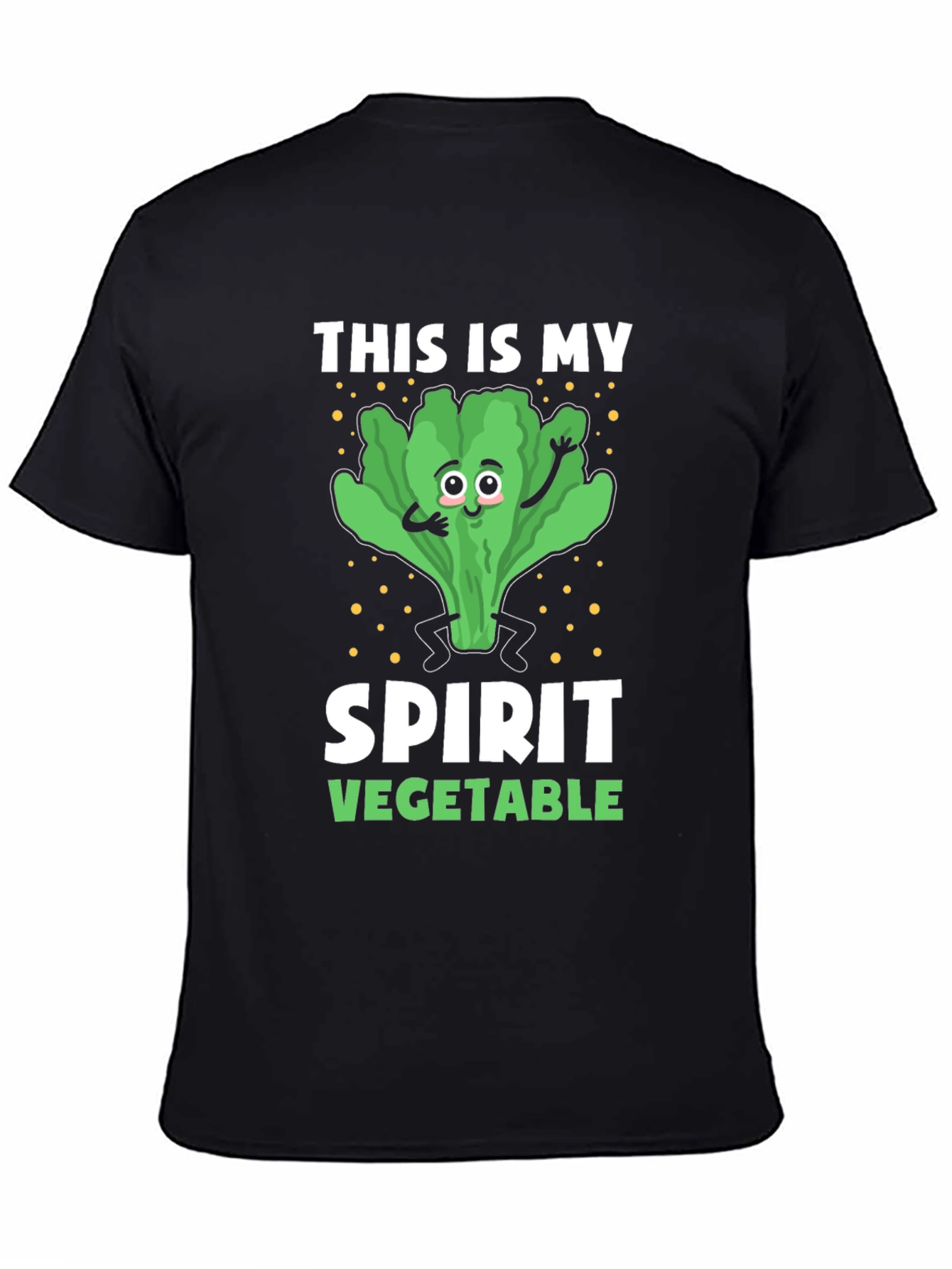 Black Spirit Vegetable T-Shirt - Lettuce Design view 4