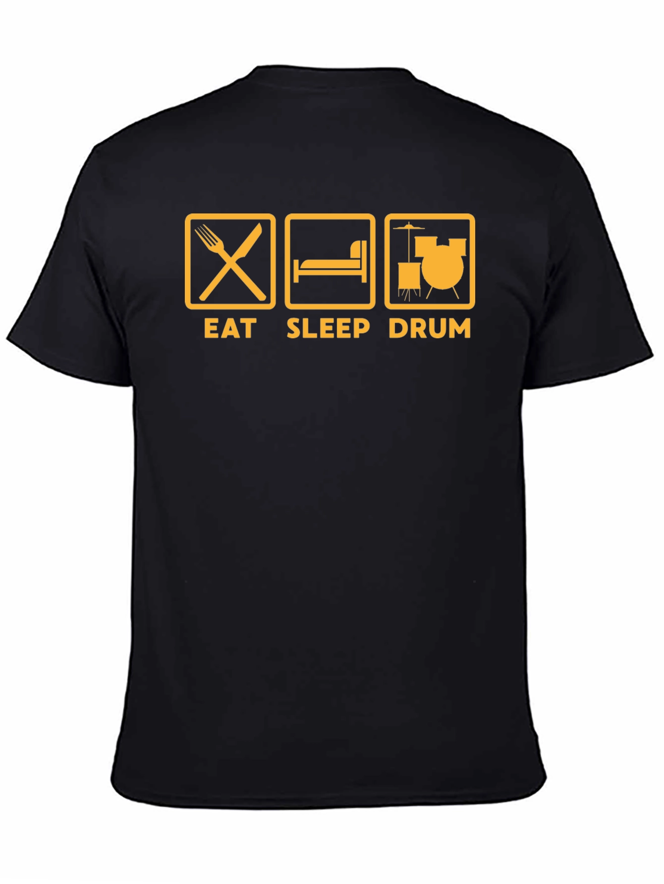 Black Eat Sleep Drum Black T-Shirt view 4