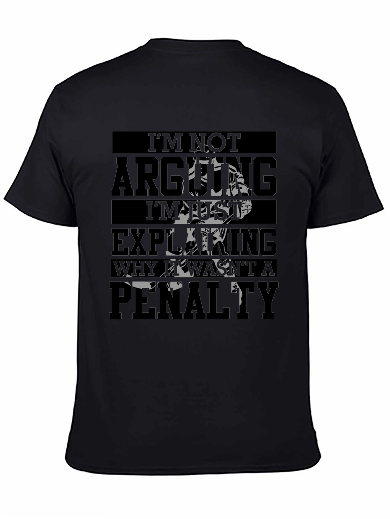 Black Hockey Penalty Funny Graphic T-Shirt view 4