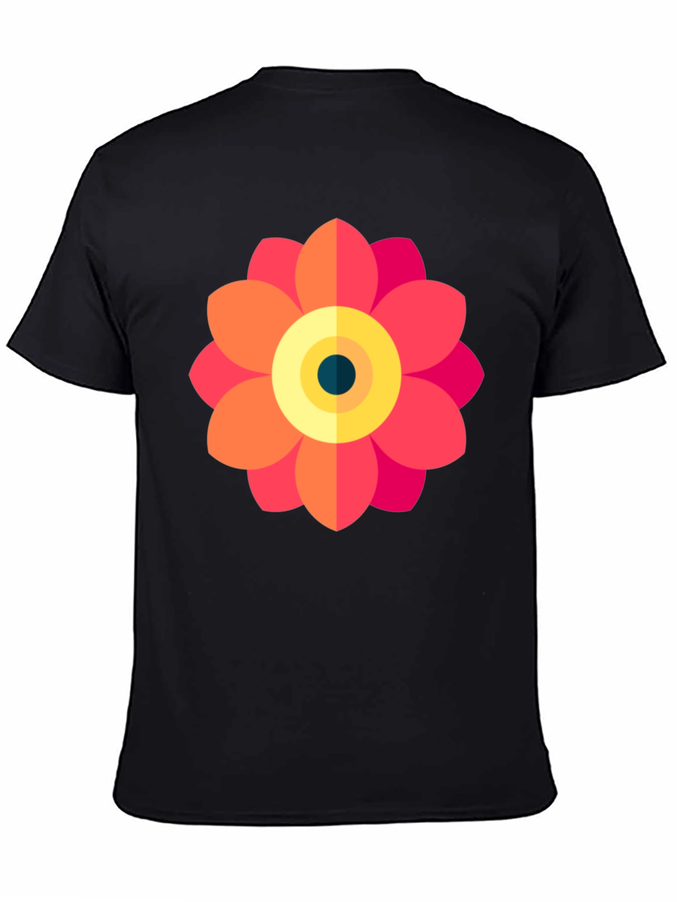 Black Floral Graphic Tee - Black Cotton Blend view 4