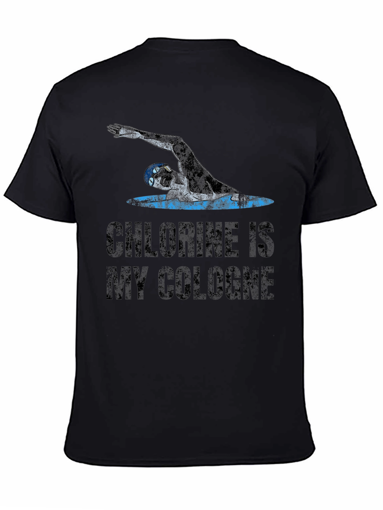 Black Chlorine is My Cologne Swimmer T-Shirt view 4