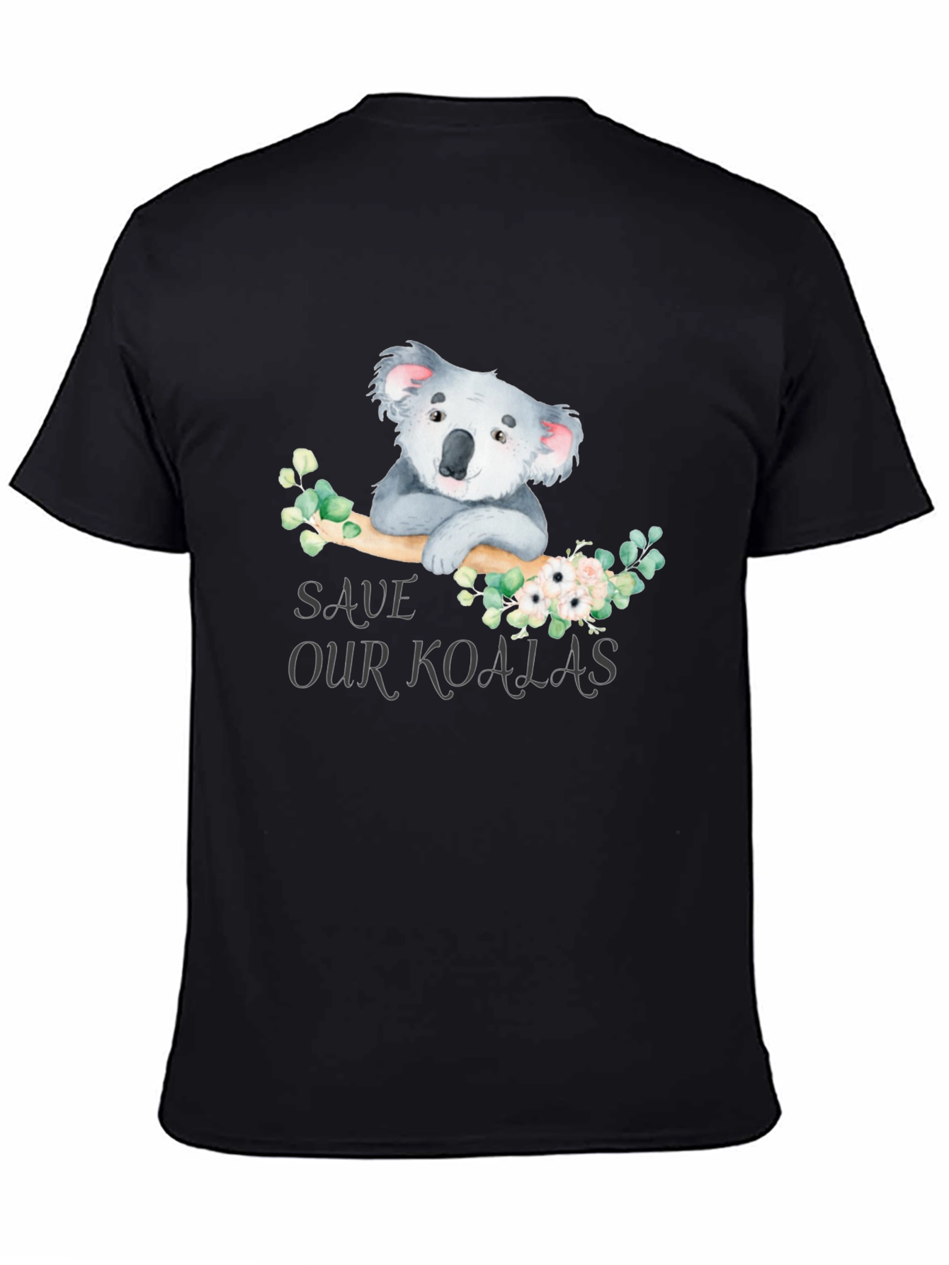 Black Save Our Koalas Graphic Tee - Soft Cotton view 4