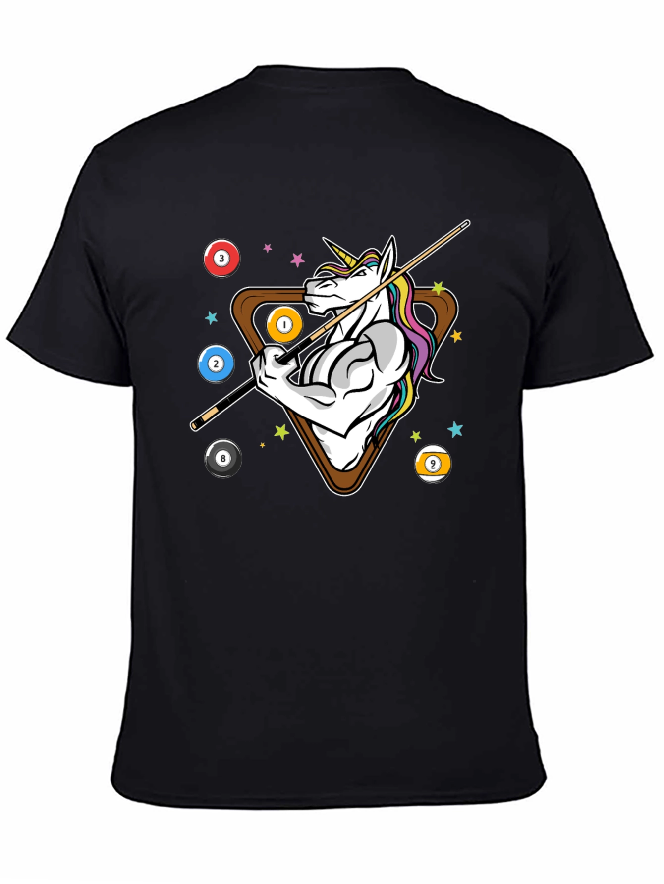 Black Unicorn Billiards T-Shirt - Stylish Graphic Tee view 4