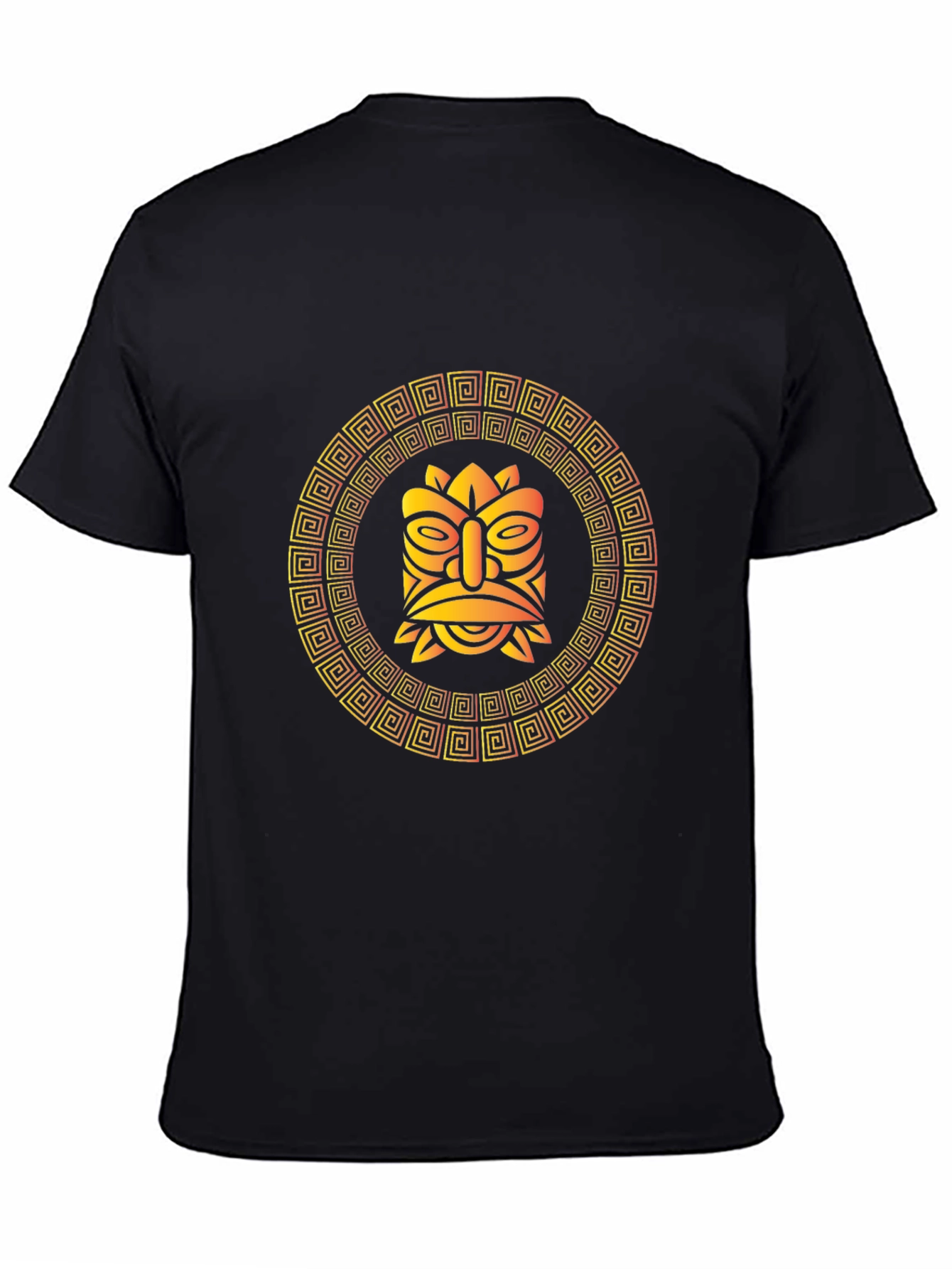 Black Tribal Tiki Mask Graphic T-Shirt view 4