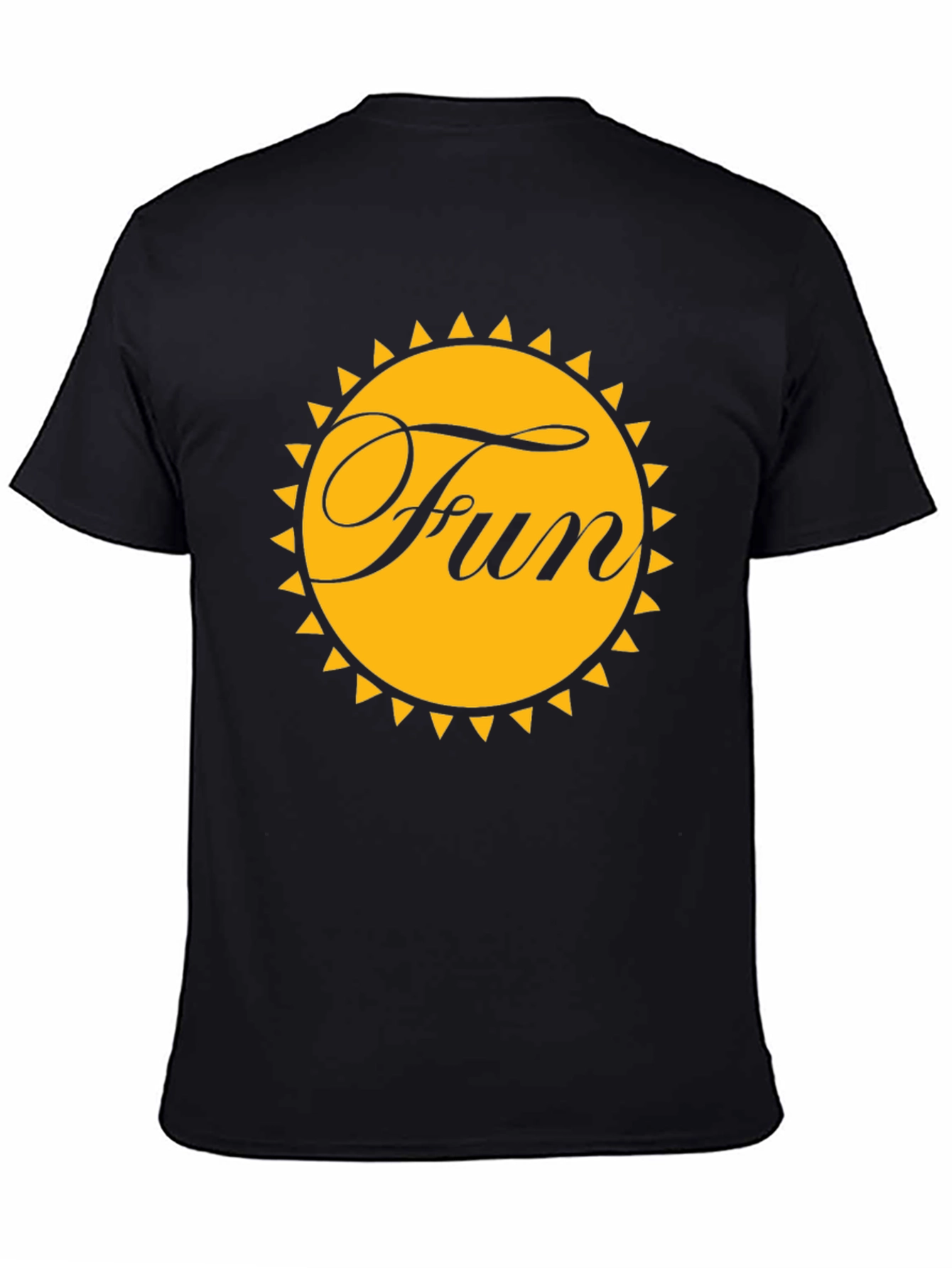 Black Fun Sun Graphic Tee - Black Cotton T-Shirt view 4