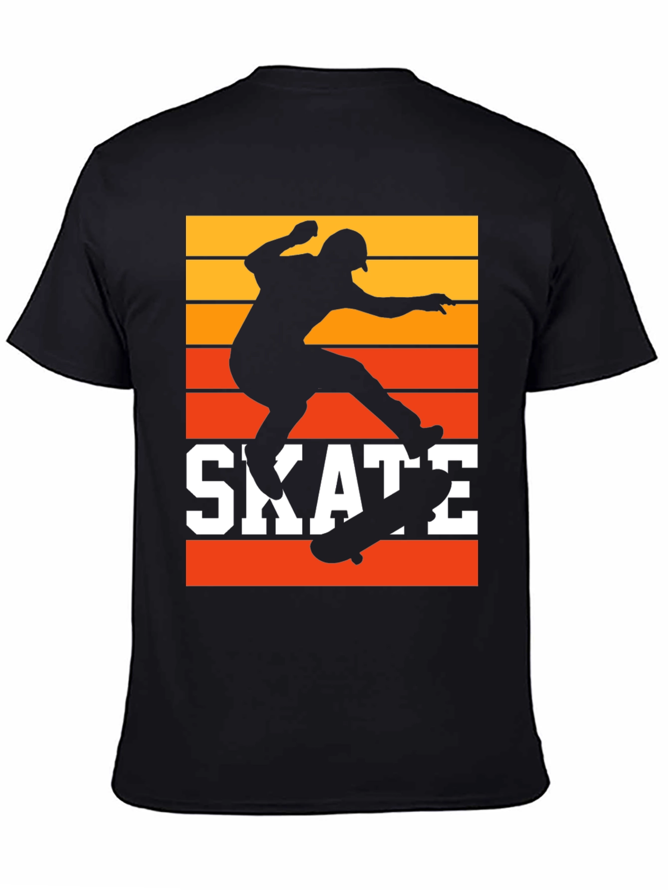 Black Retro Skate T-Shirt - Cool Skater Design view 4