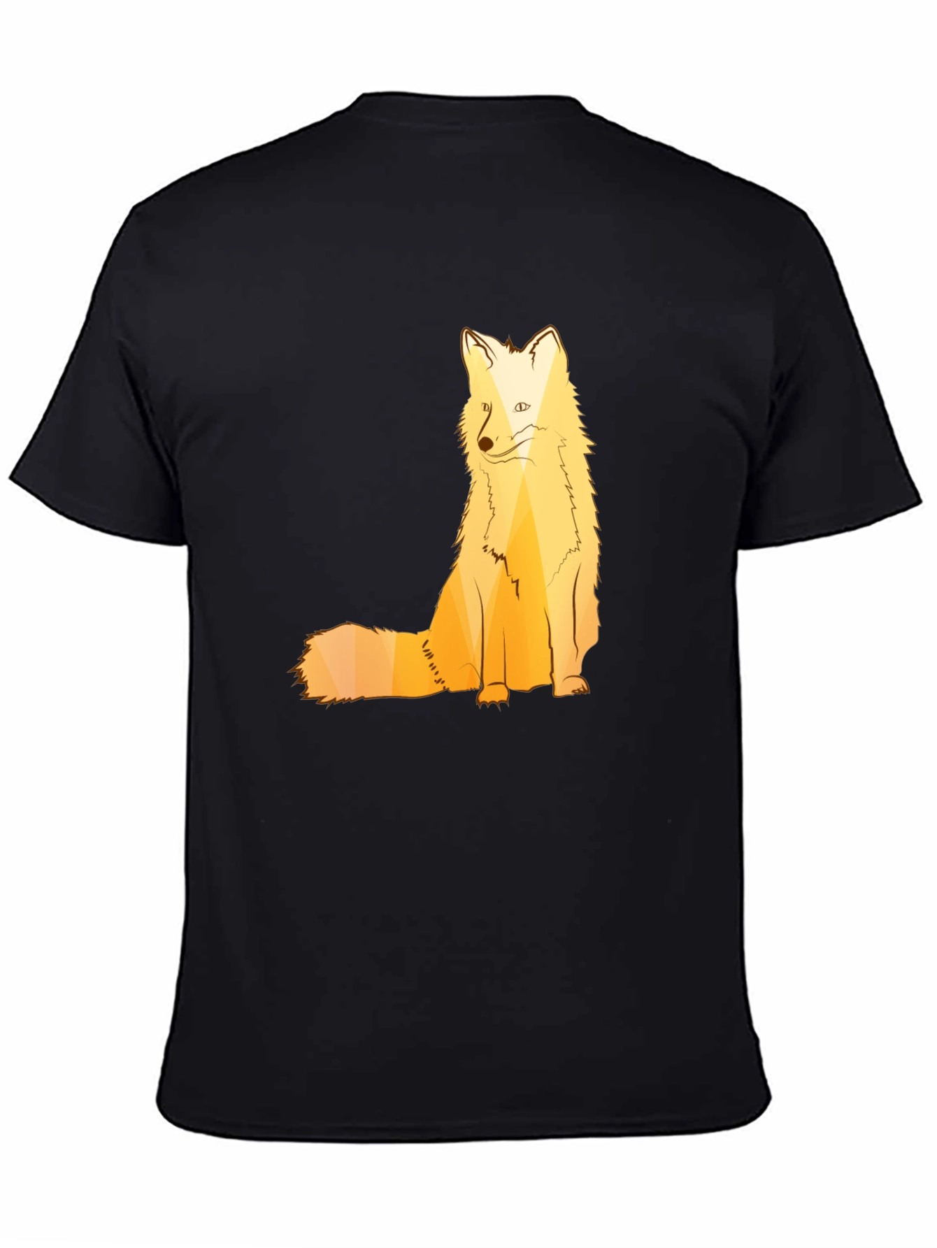Black Geometric Fox Graphic T-Shirt - Stylish Animal Print view 4