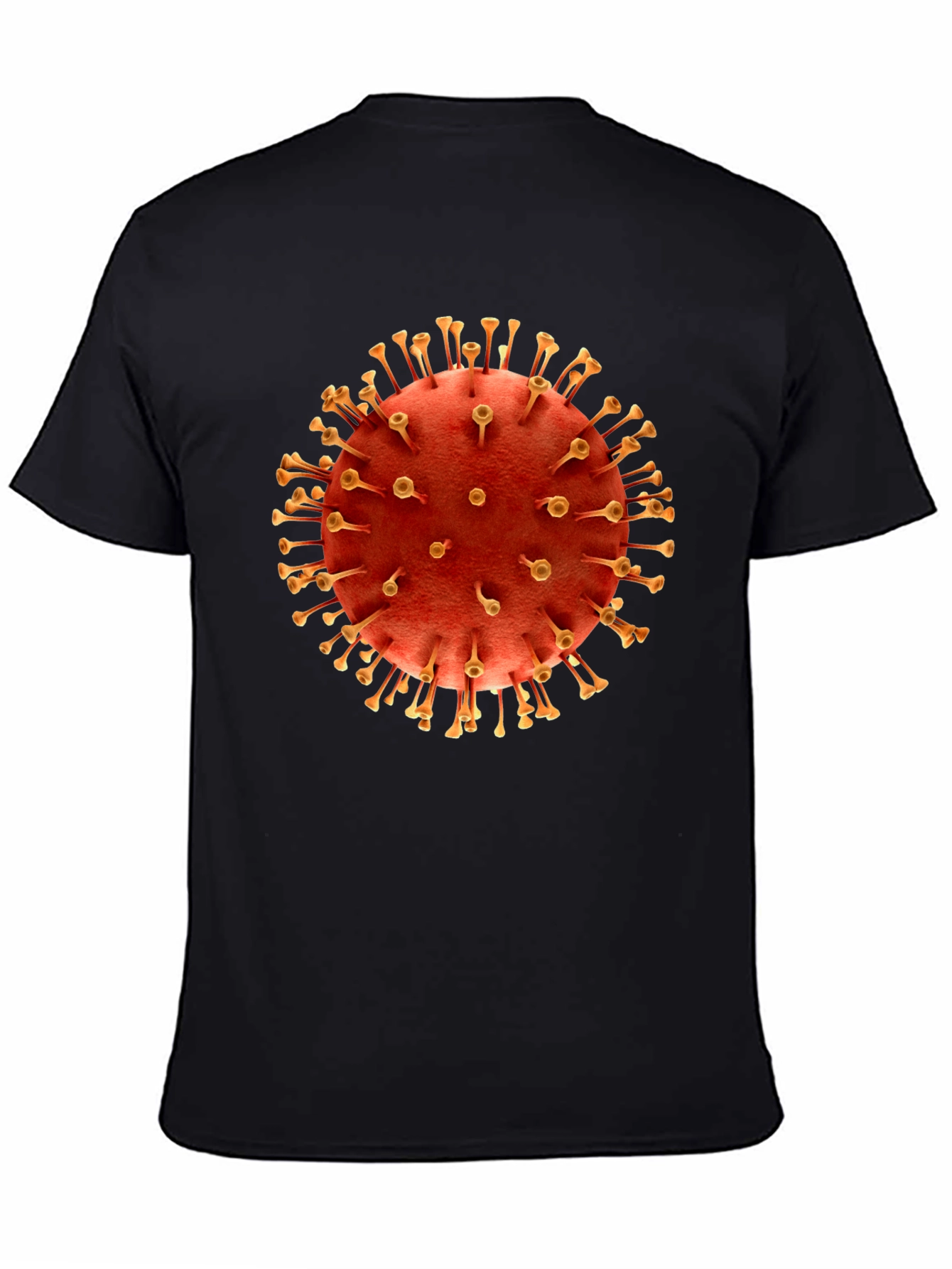 Black Novel Coronavirus Graphic T-Shirt - Black Cotton Tee view 4