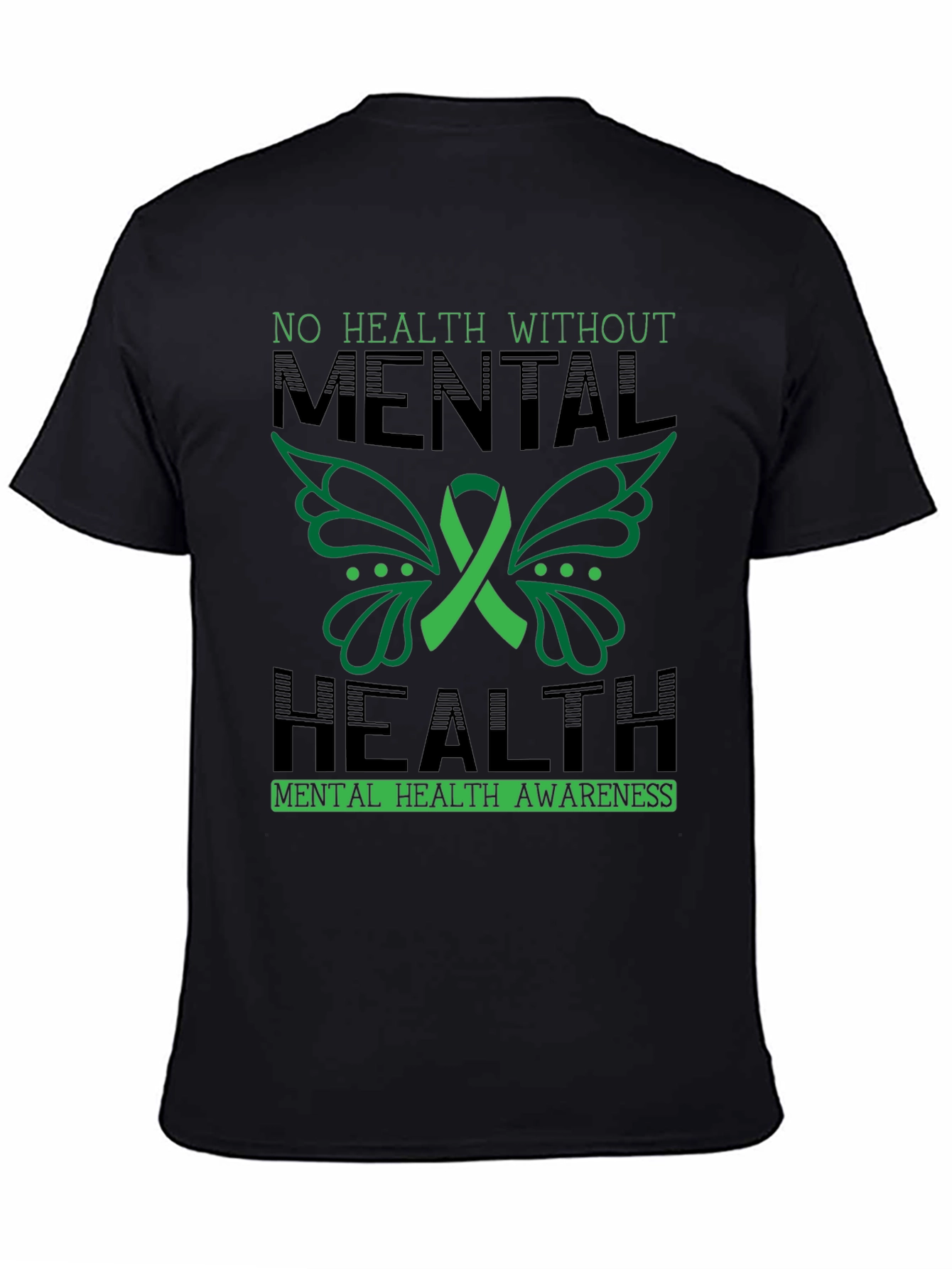 Black Mental Health Awareness Black T-Shirt view 4