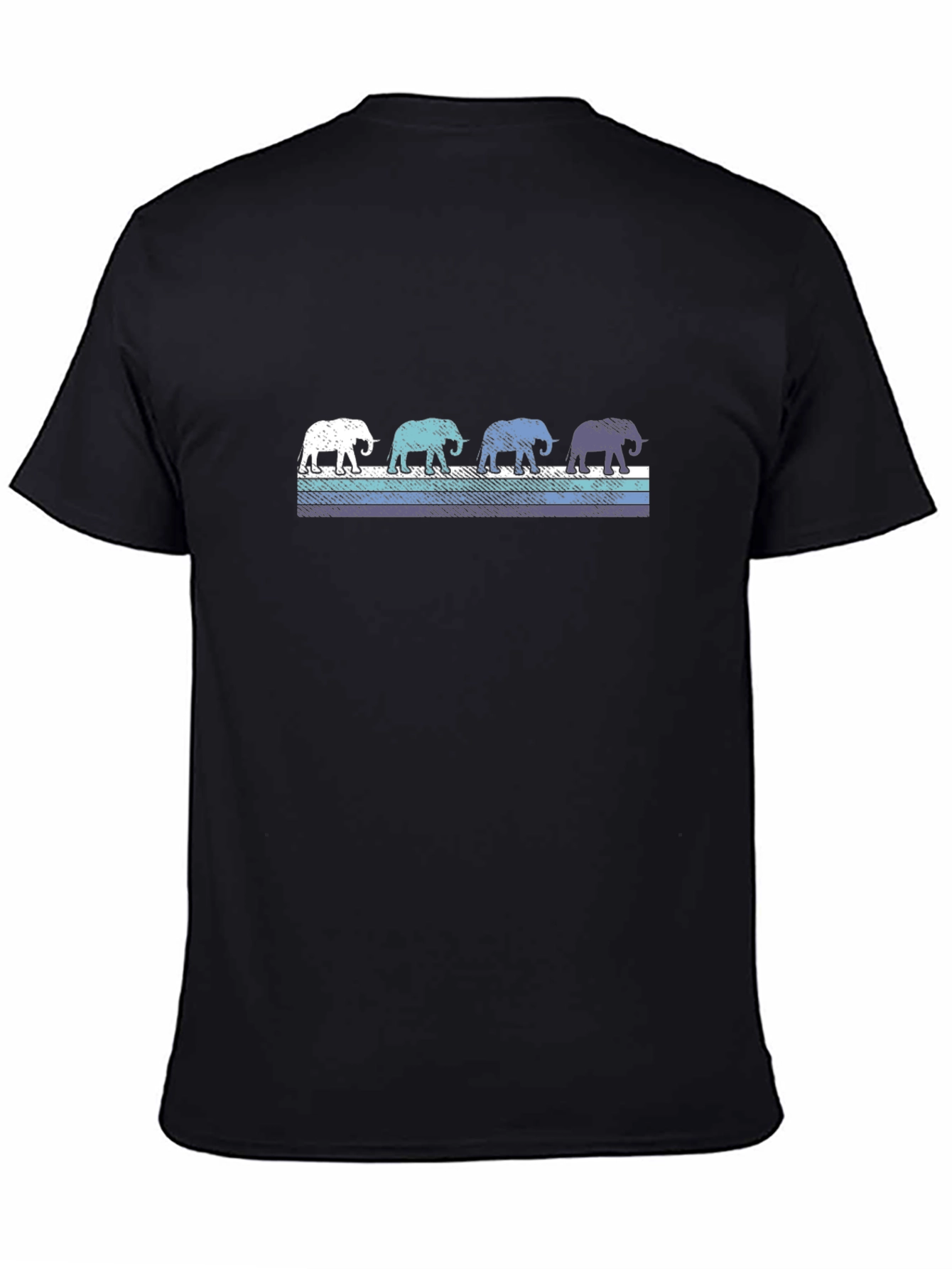 Black Retro Elephant Parade T-Shirt view 4