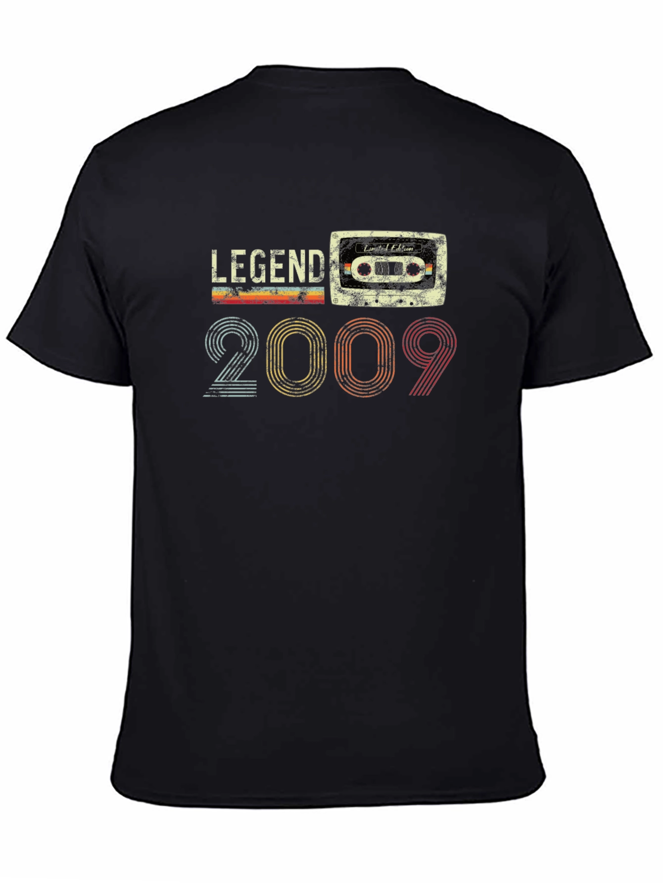 Black Legend Since 2009 Cassette Tape Graphic T-Shirt view 4