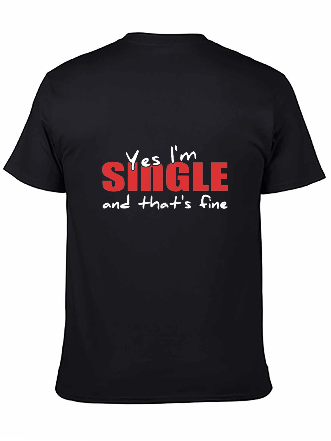 Black Funny Single & Fine Graphic T-Shirt view 4