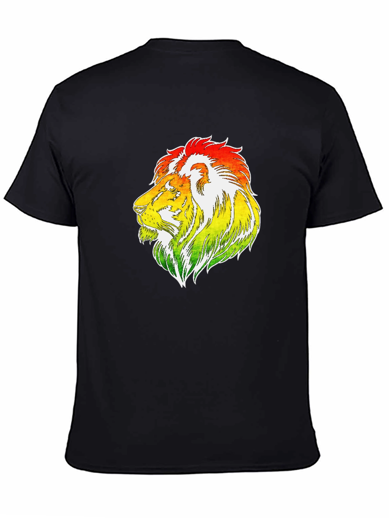 Black Rasta Lion Graphic T-Shirt - Reggae Style view 4