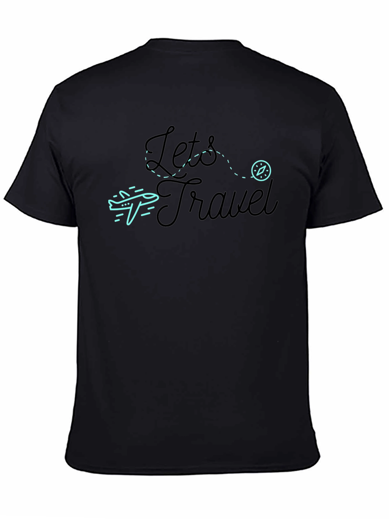 Black Let's Travel Graphic Tee - Black view 4