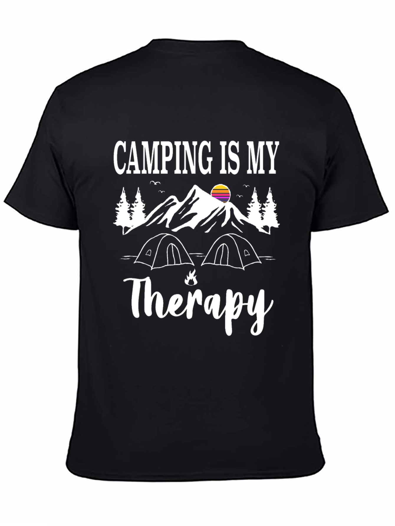 Black Camping Is My Therapy Graphic Tee view 4