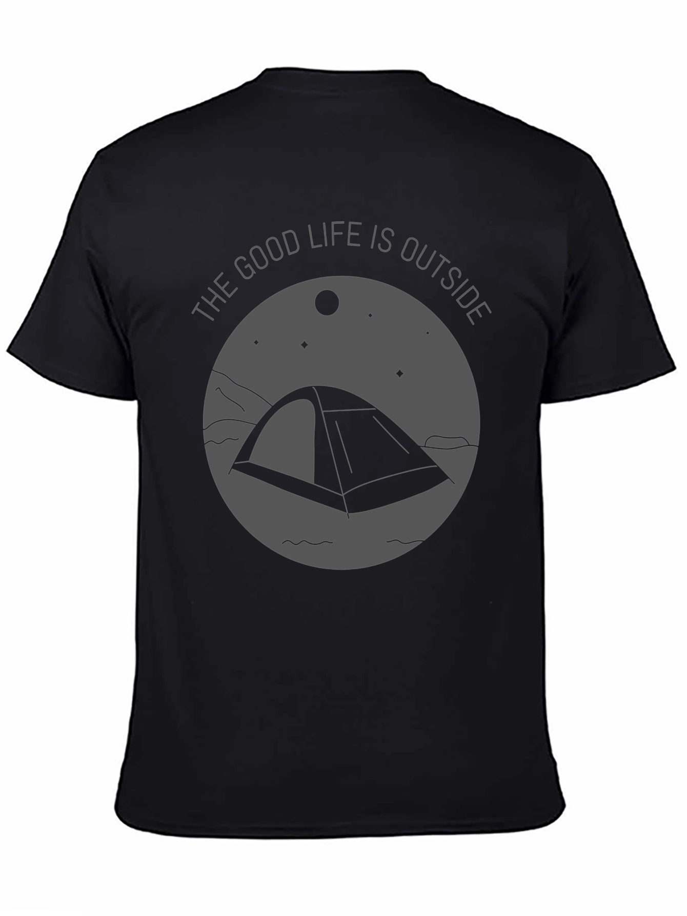 Black The Good Life is Outside Camping T-Shirt view 4