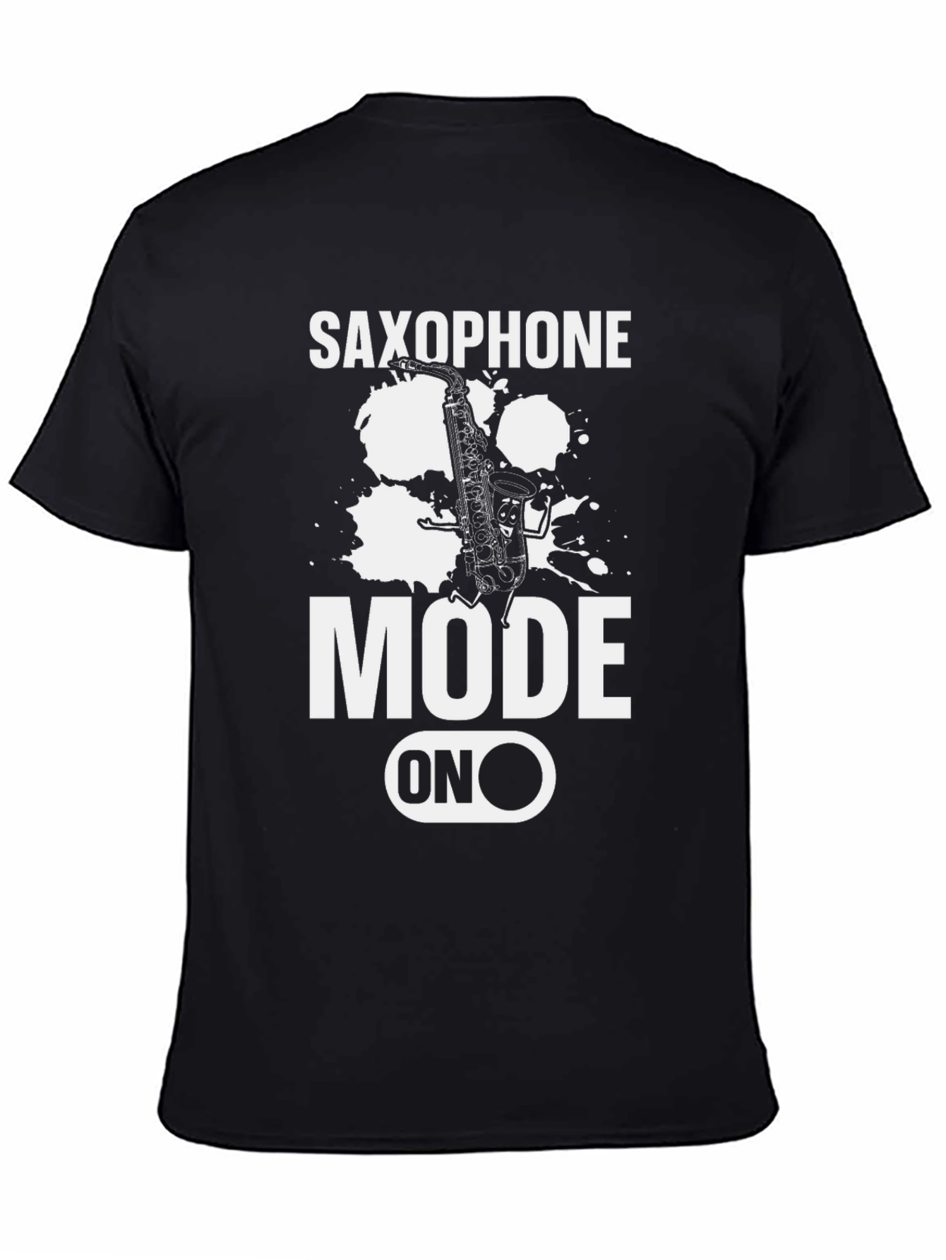 Black Saxophone Mode On Graphic T-Shirt view 4
