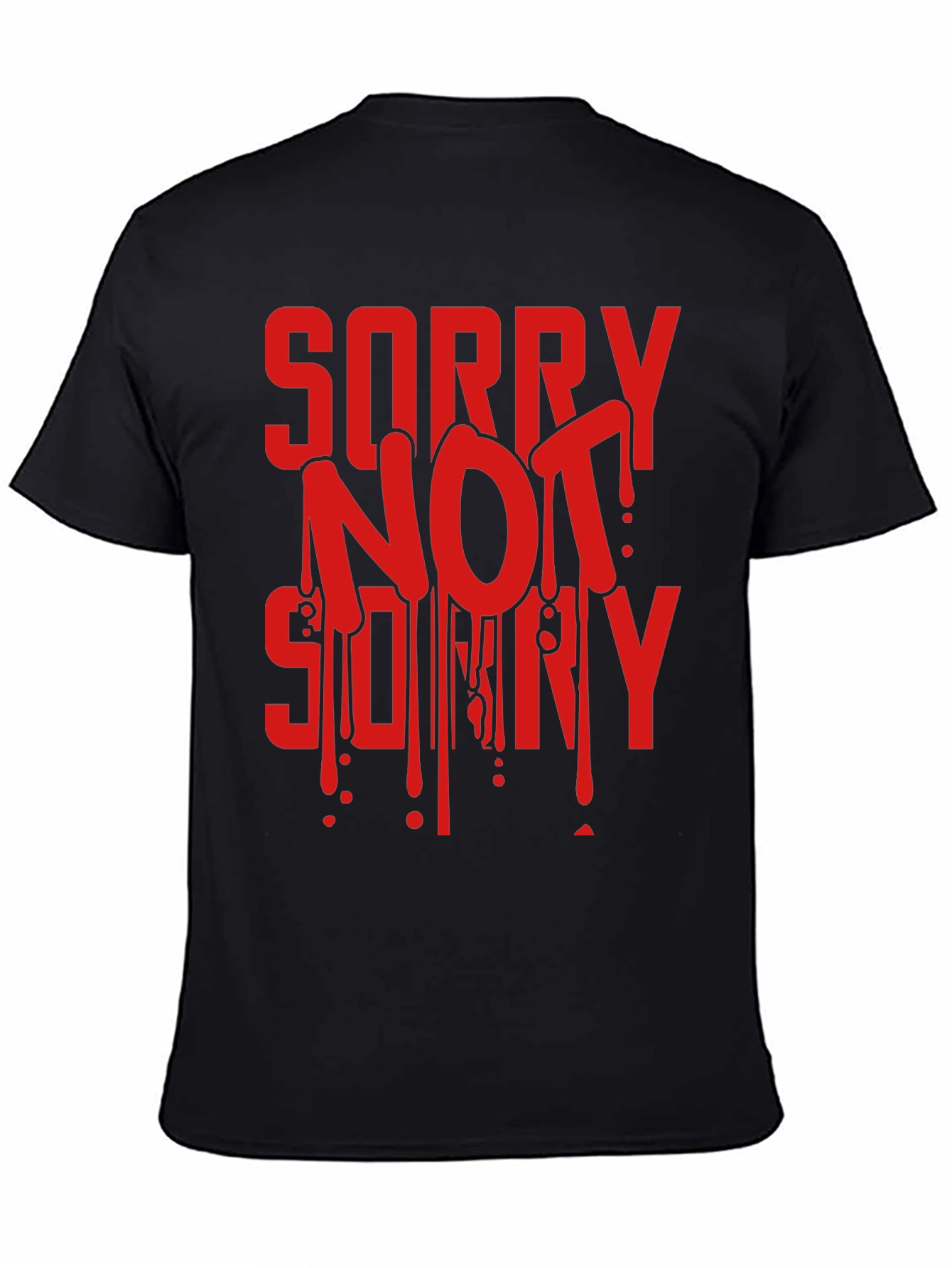 Black Sorry Not Sorry Graphic Tee - Men's Black T-Shirt view 4