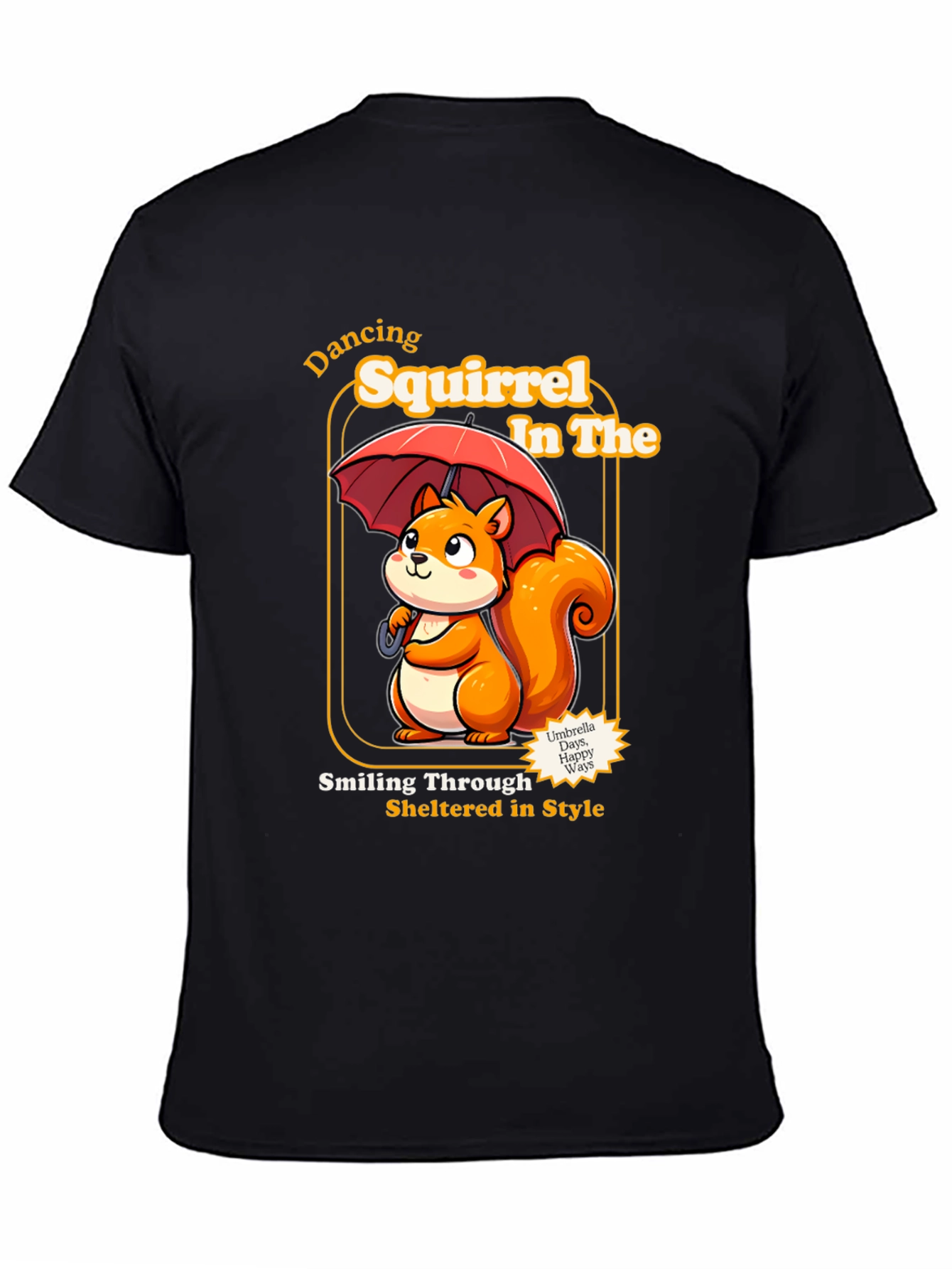 Black Dancing Squirrel Graphic Tee - Sheltered in Style view 4