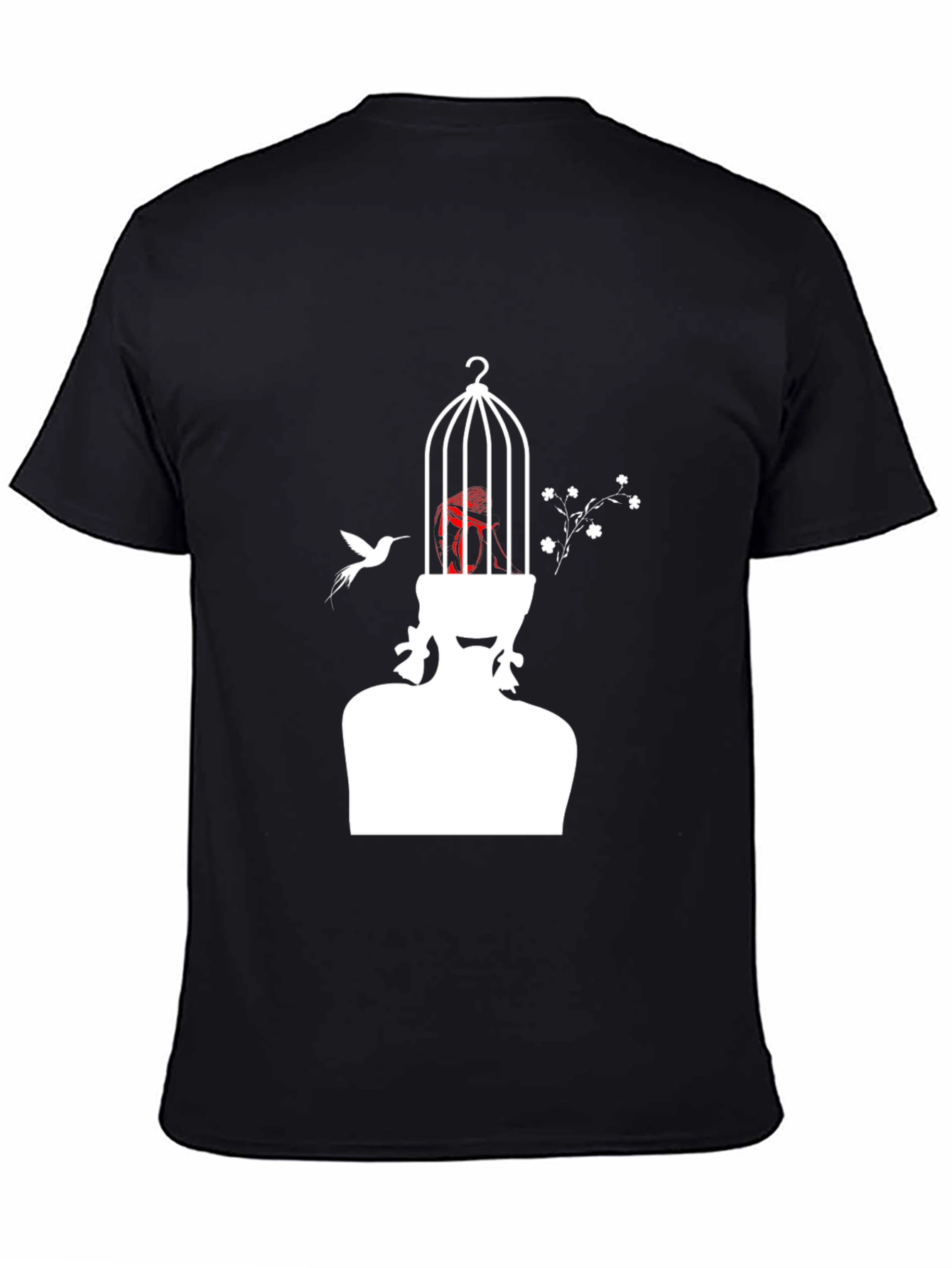 Black Artistic Birdcage Mind T-Shirt view 4