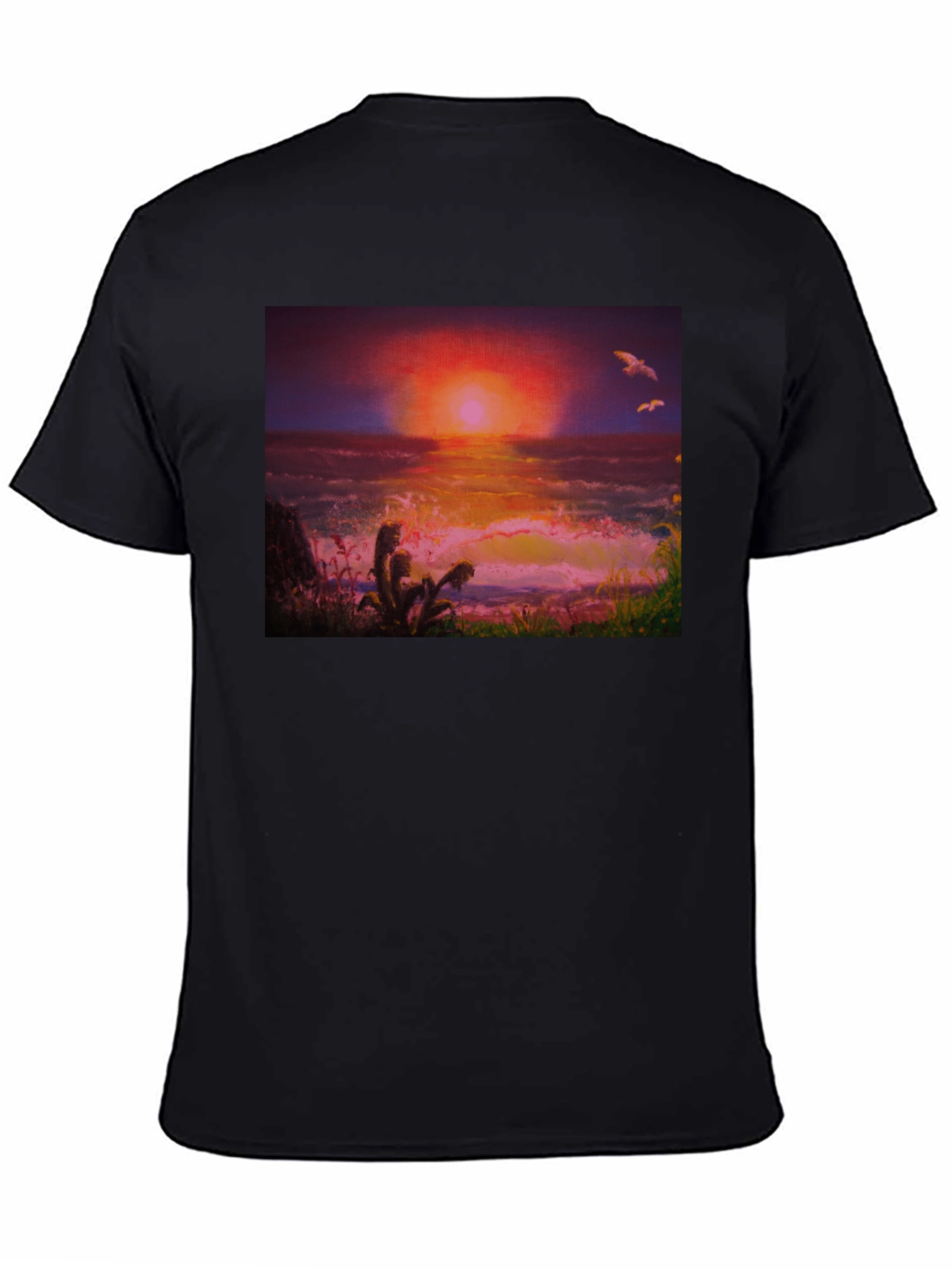 Black Sunset Ocean Graphic Tee - Premium Cotton Blend view 4