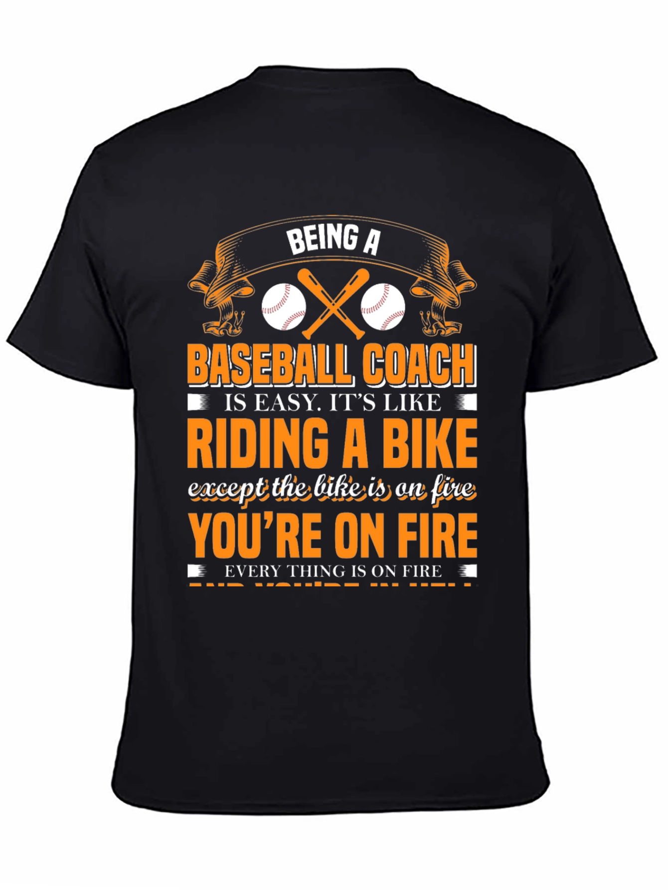 Black Being A Baseball Coach T-Shirt view 4