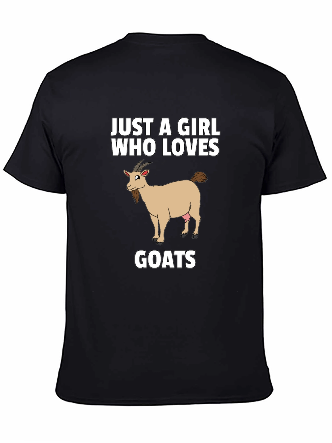 Black Just A Girl Who Loves Goats - Graphic T-Shirt view 4