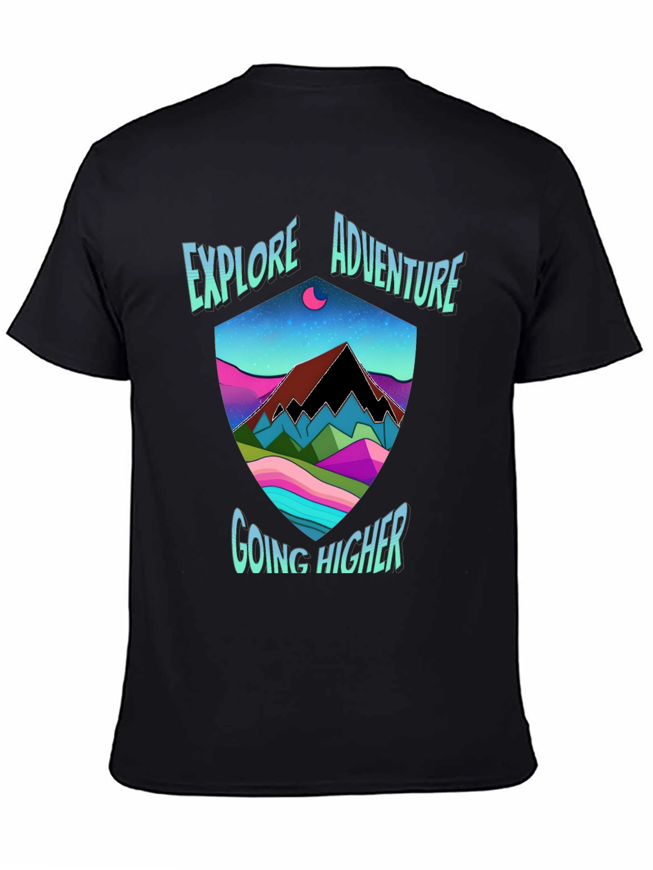 Black Explore Adventure Graphic Tee view 4
