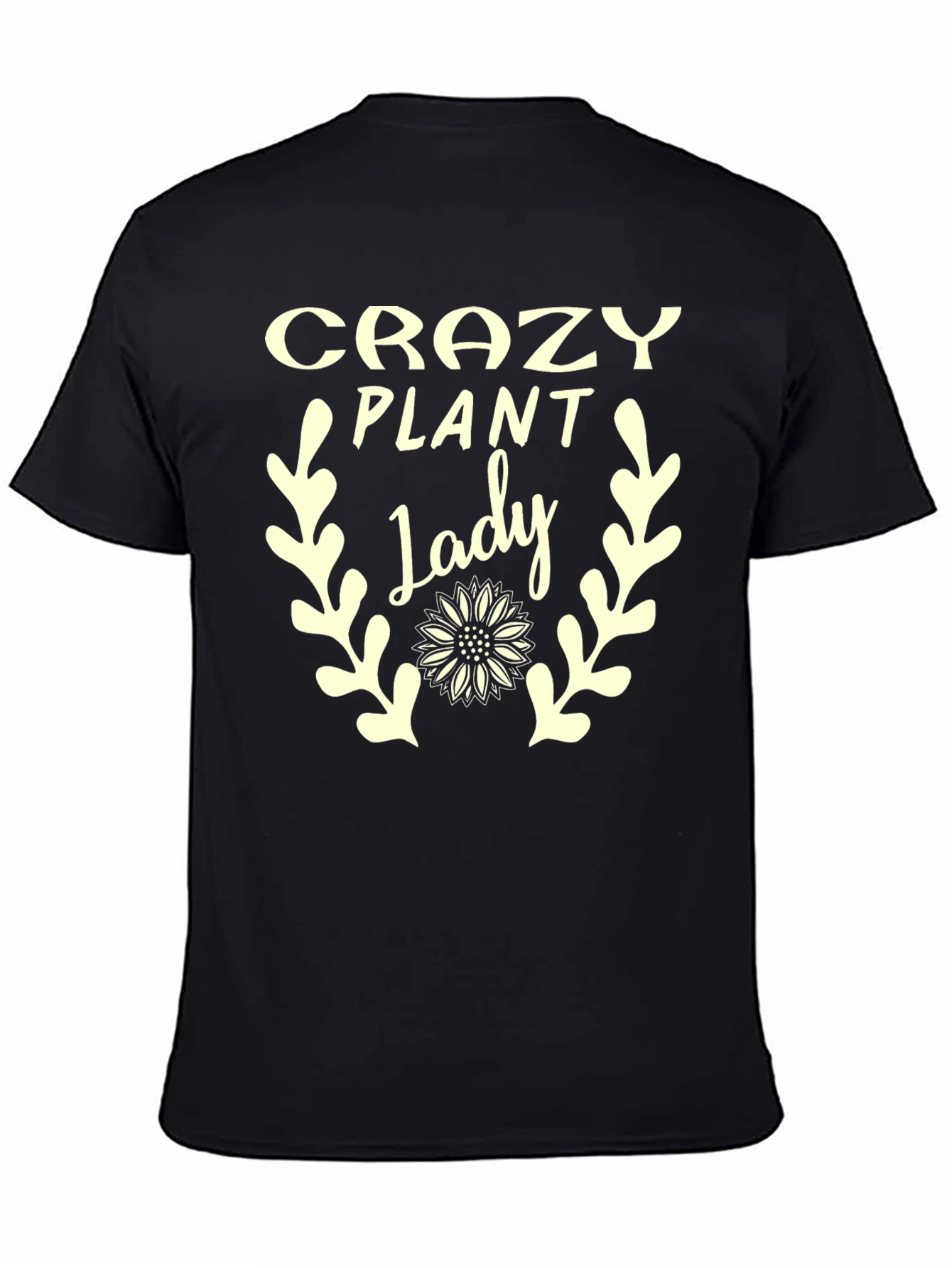 Black Crazy Plant Lady Graphic Tee - Unisex view 4
