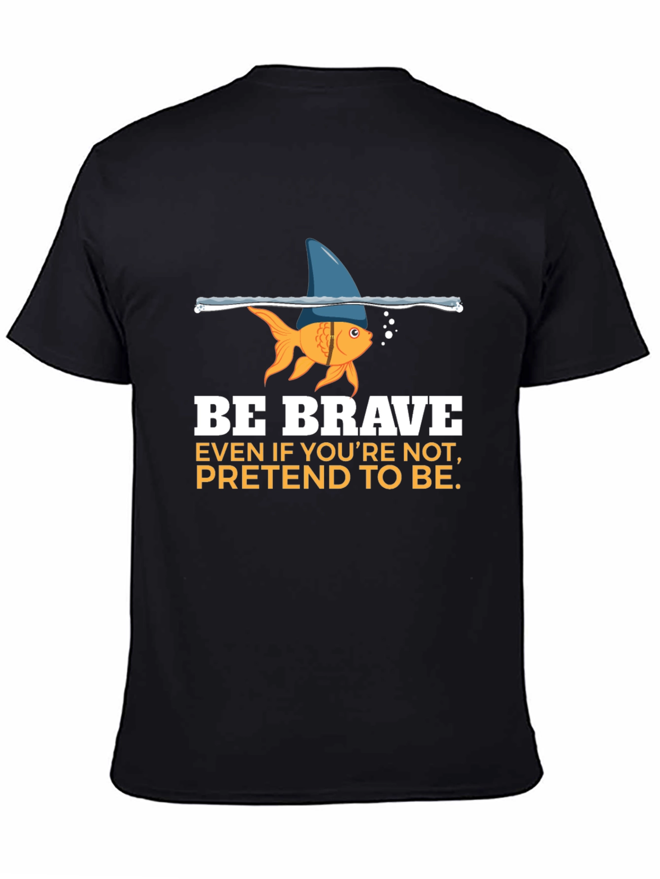 Black Be Brave Graphic T-Shirt - Goldfish Shark Fin view 4