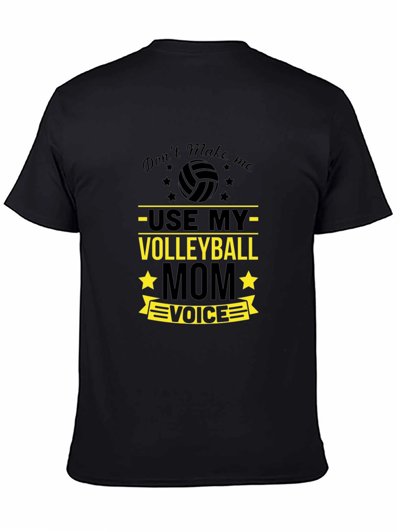 Black Volleyball Mom Voice T-Shirt - Fun Sports Tee view 4