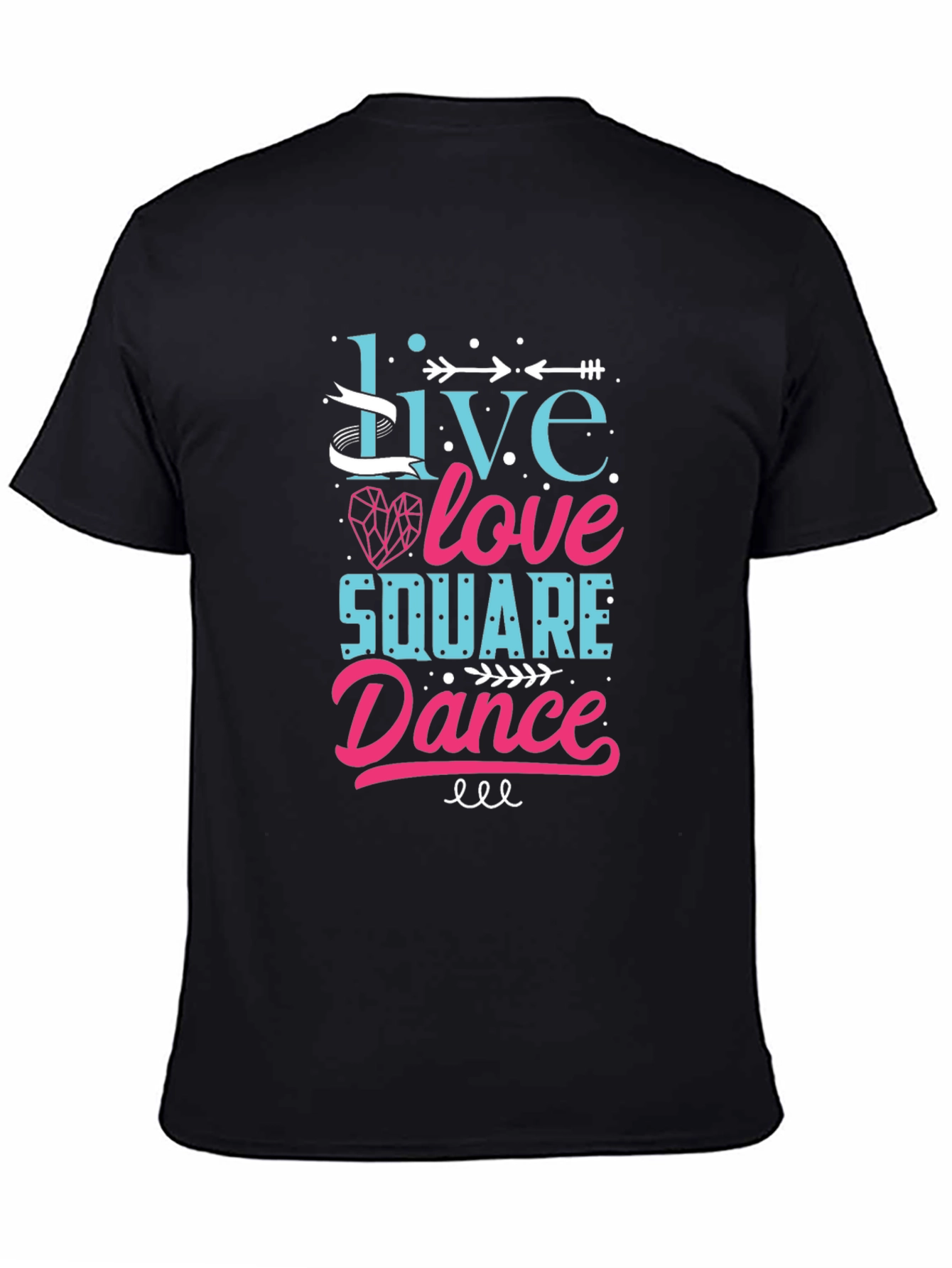 Black Live Love Square Dance Graphic Tee view 4