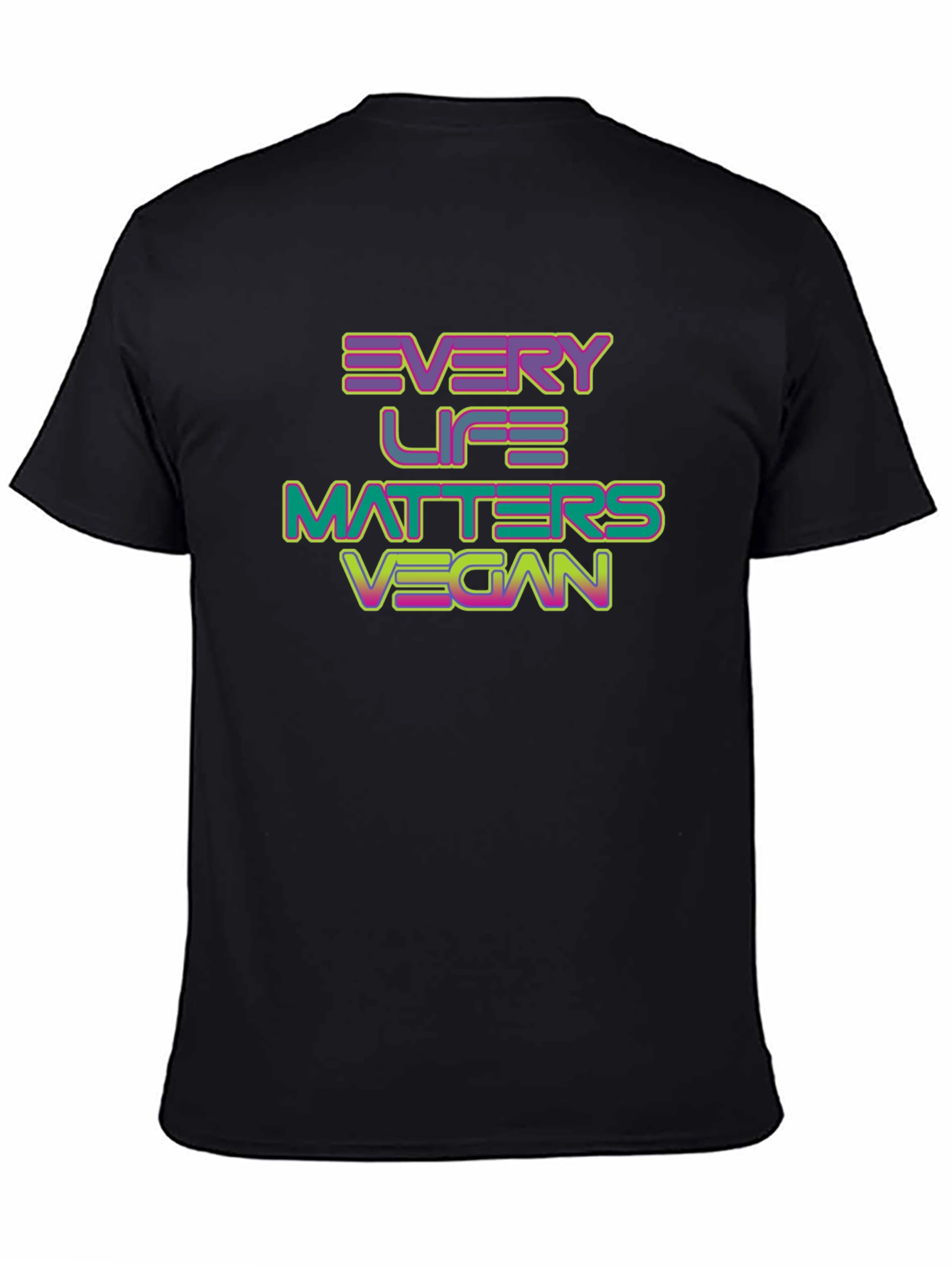 Black Every Life Matters Vegan T-Shirt - Black view 4