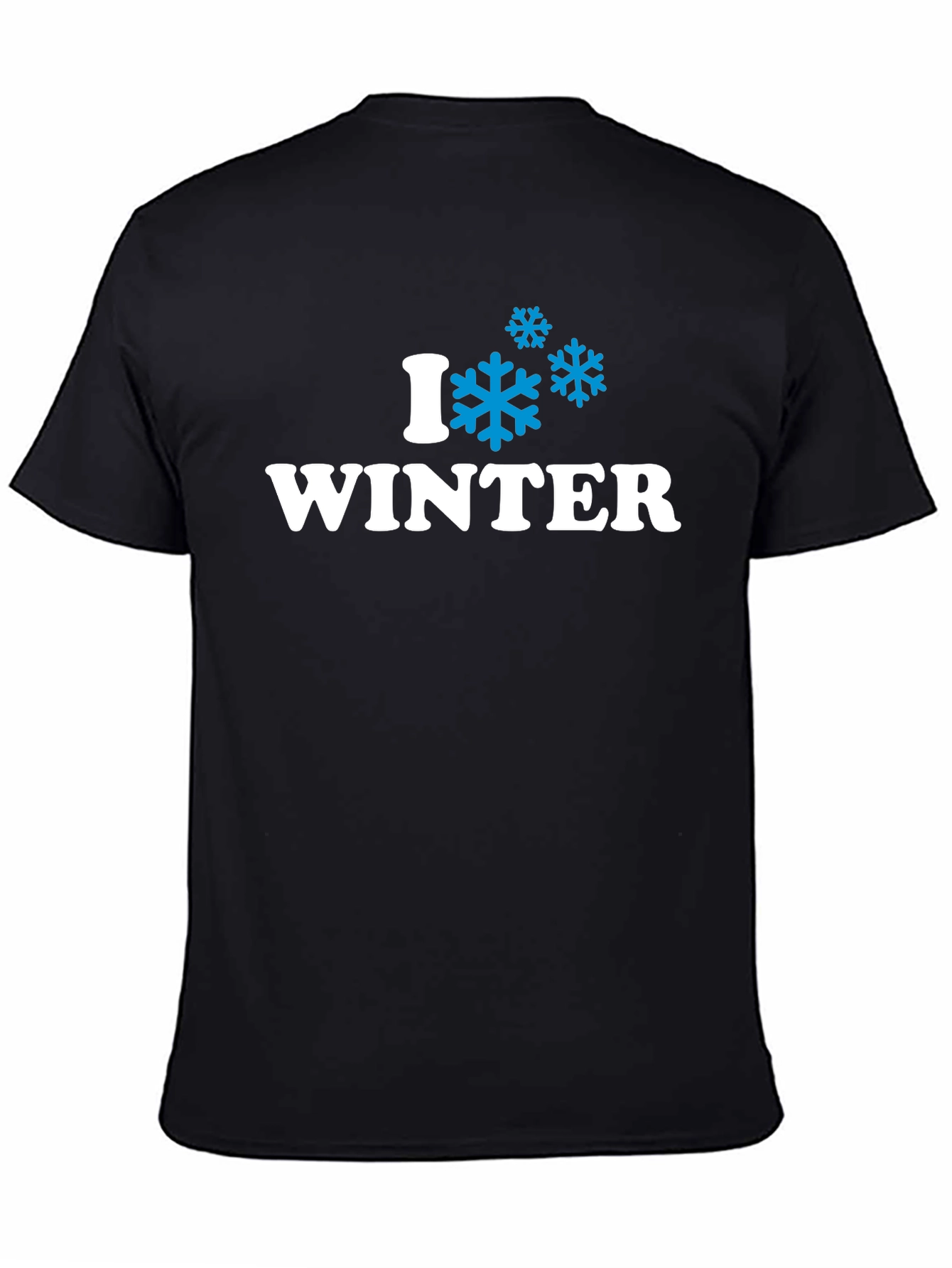 Black I Love Winter Snowflake T-Shirt - Black Cotton Blend view 4